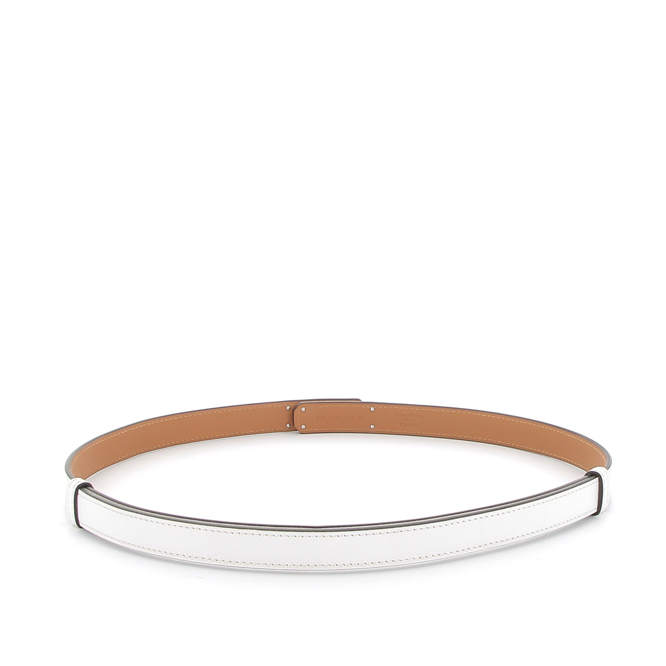 HERMÈS Kelly belt in white Epsom leather with palladium hardware