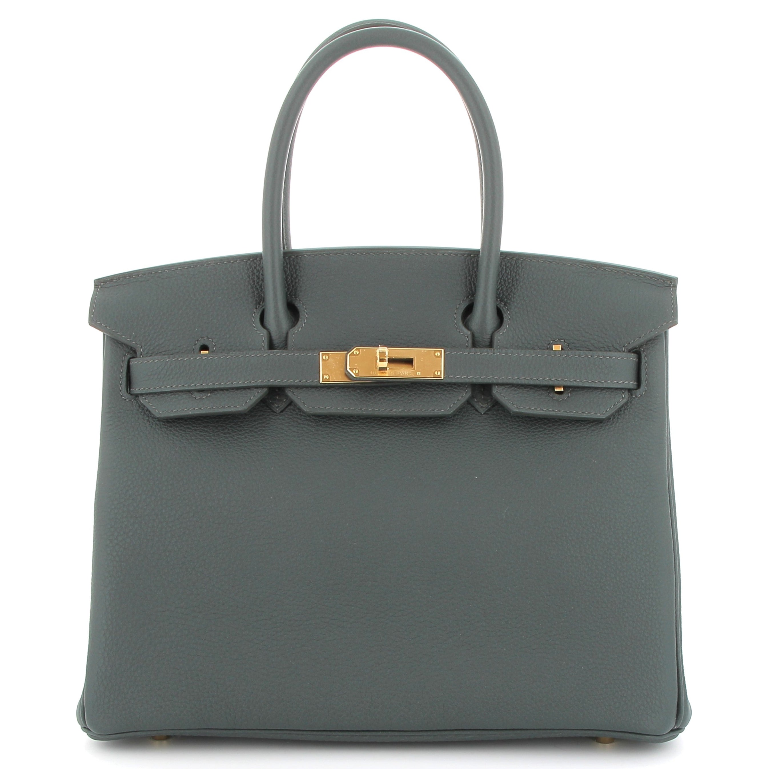 HERMES Birkin 30 Vert Mangrove Togo Yellow Gold hardware