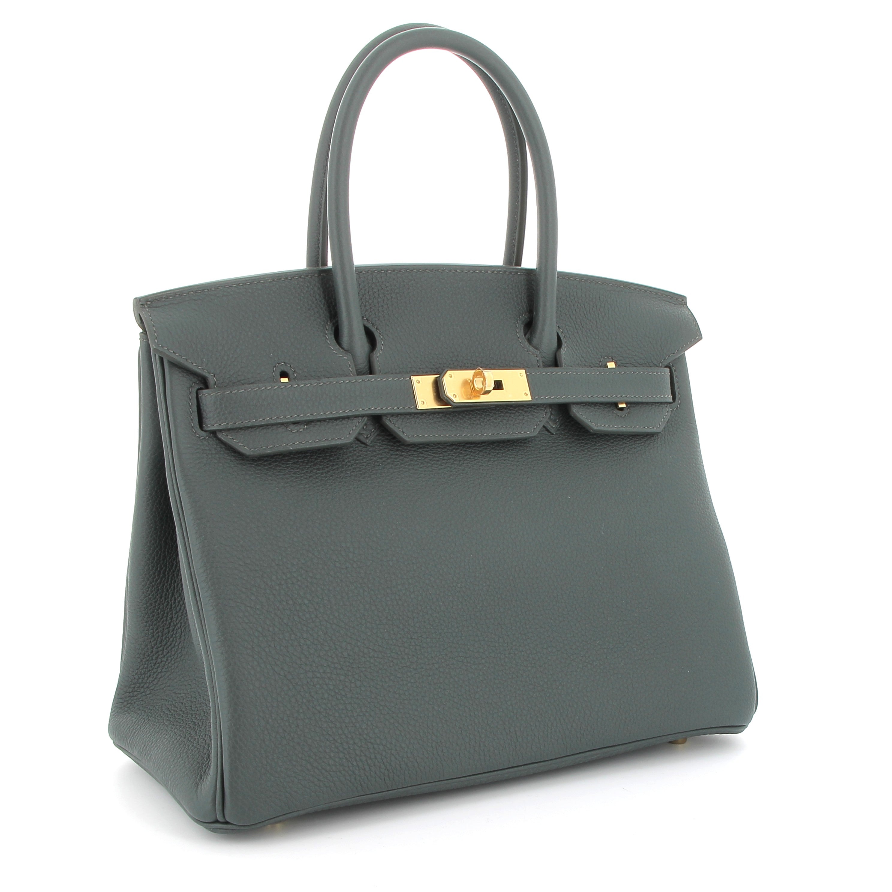 HERMES Birkin 30 Vert Mangrove Togo Yellow Gold hardware