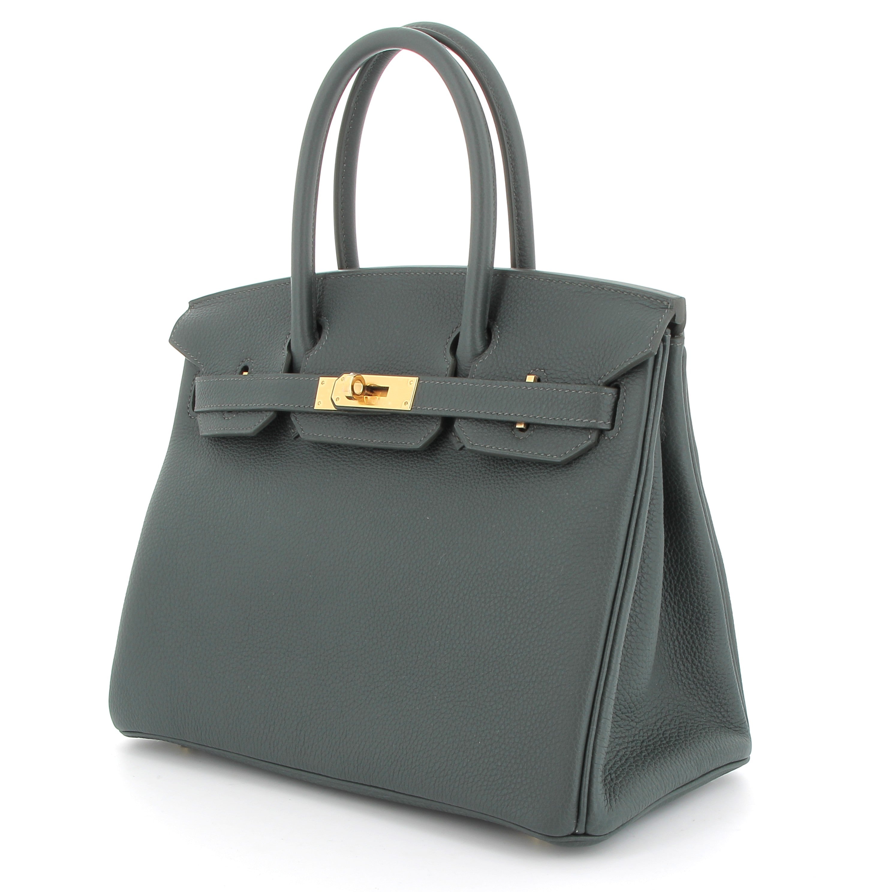HERMES Birkin 30 Vert Mangrove Togo Yellow Gold hardware