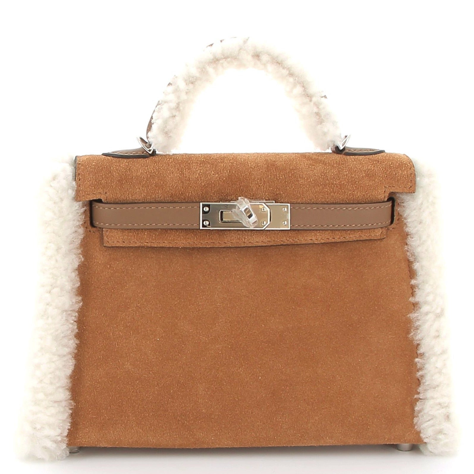 HERMES Kelly 20 Alézan Plush Grizzly/Swift Palladium hardware