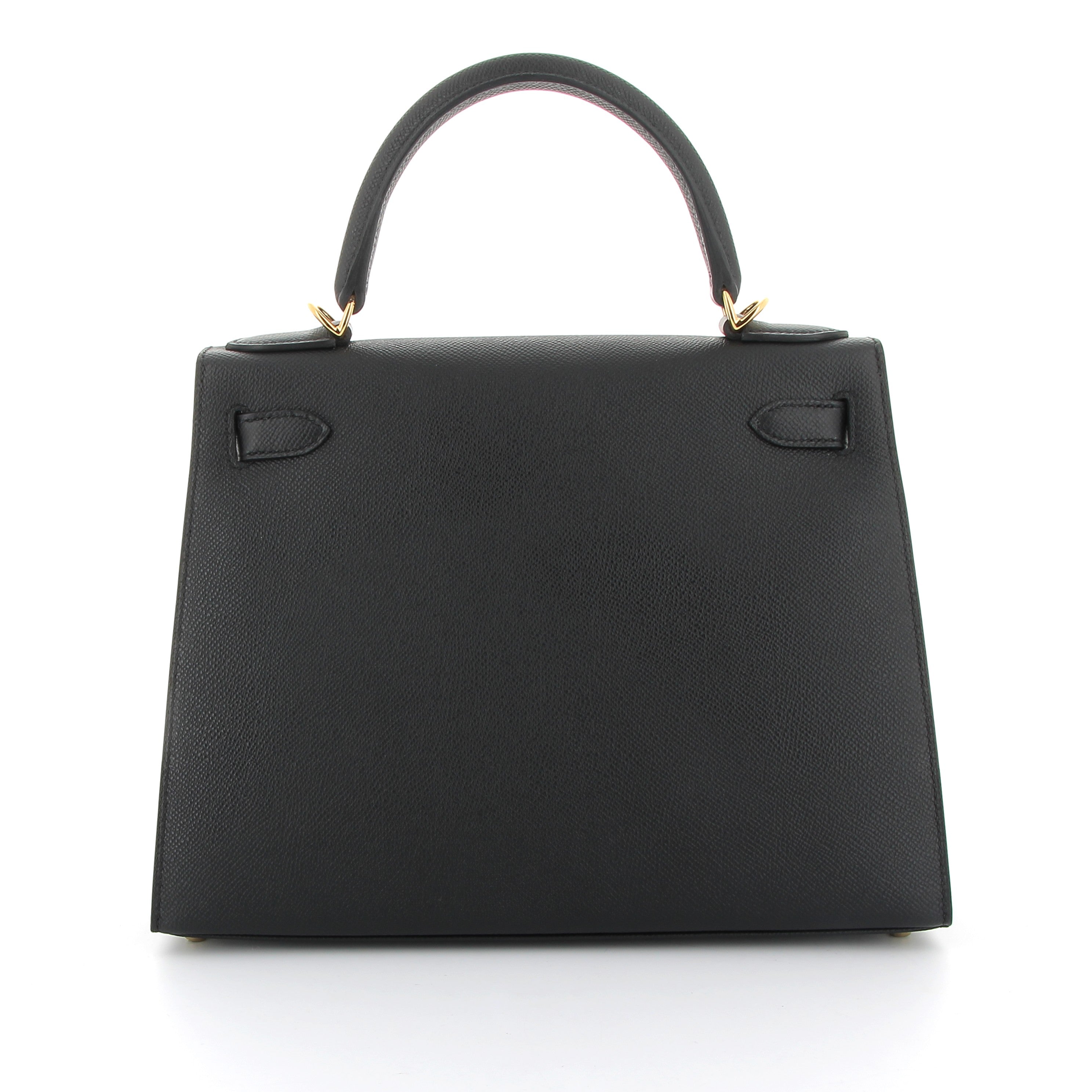 HERMES Kelly 28 Noir Epsom Gold hardware