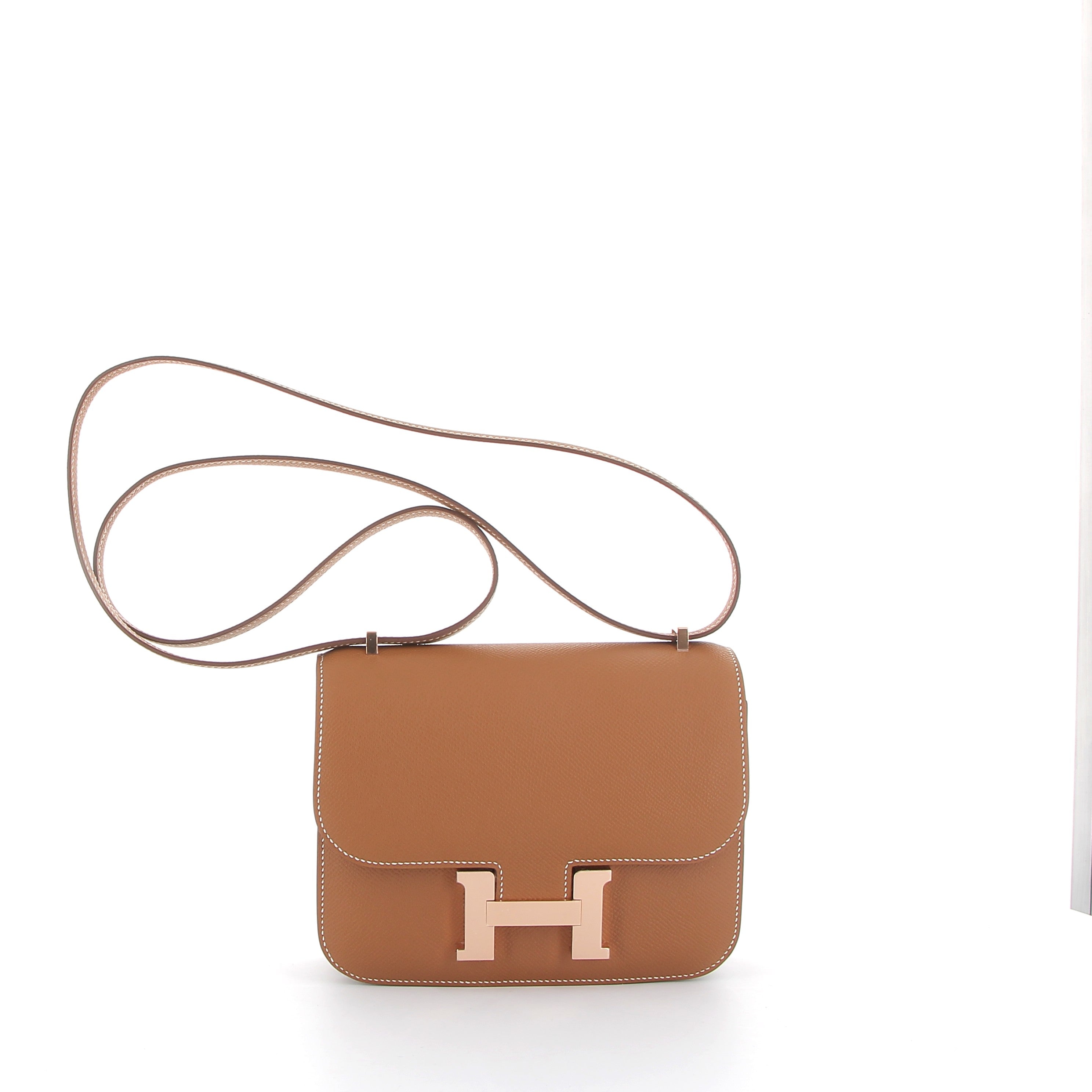 Hermès Constance 18cm in Gold Epsom Leather with Rose Gold Hardware
