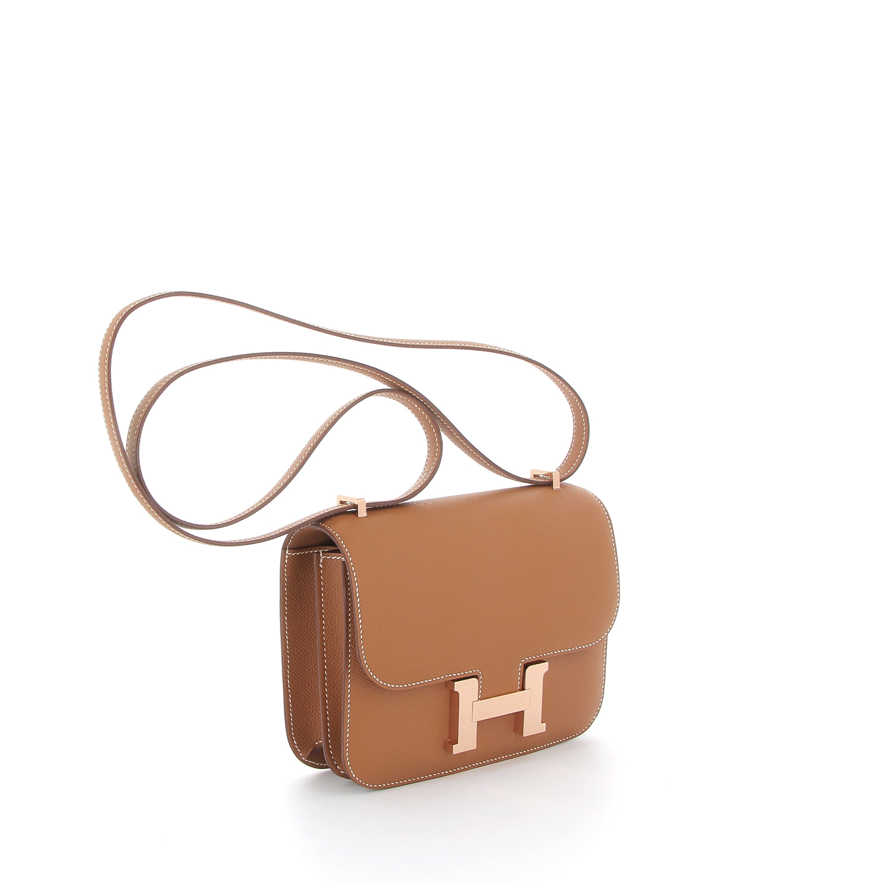 Hermès Constance 18cm in Gold Epsom Leather with Rose Gold Hardware