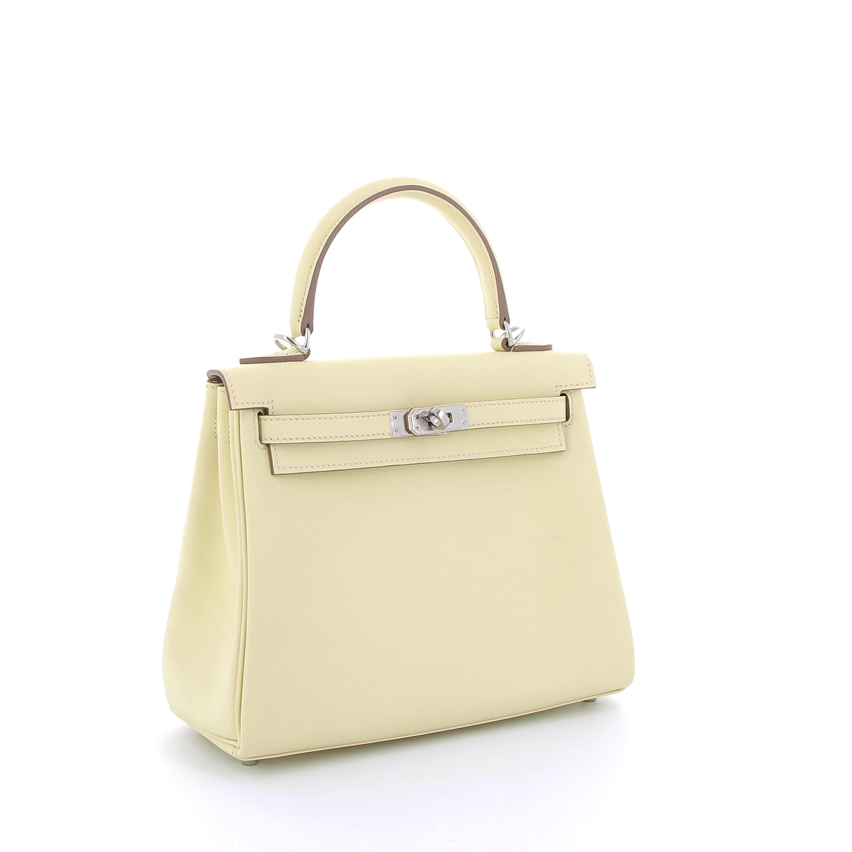 HERMÈS Kelly 25 Yellow Milton Swift Palladium Hardware