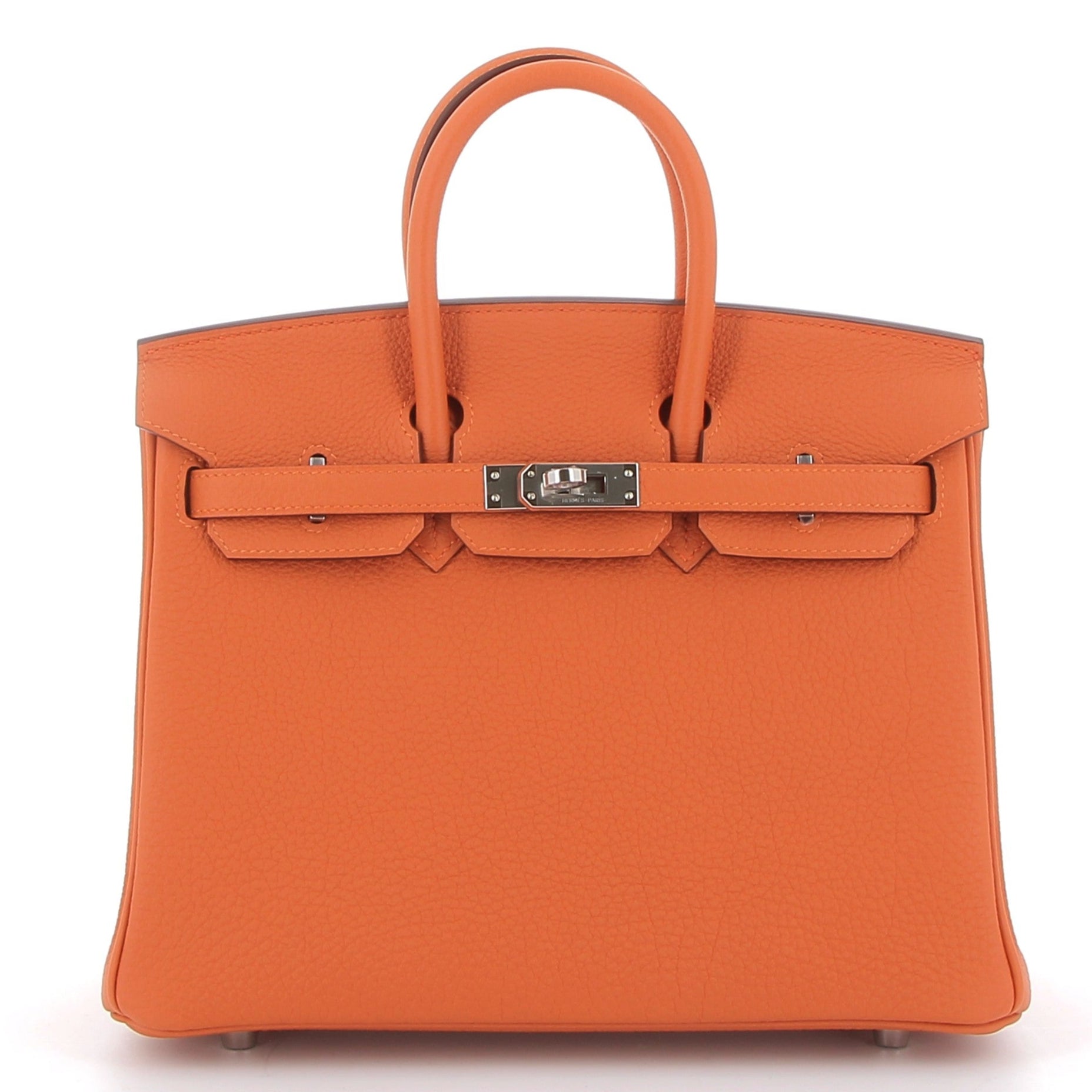 HERMÈS Birkin 25 Orange Togo Palladium hardware