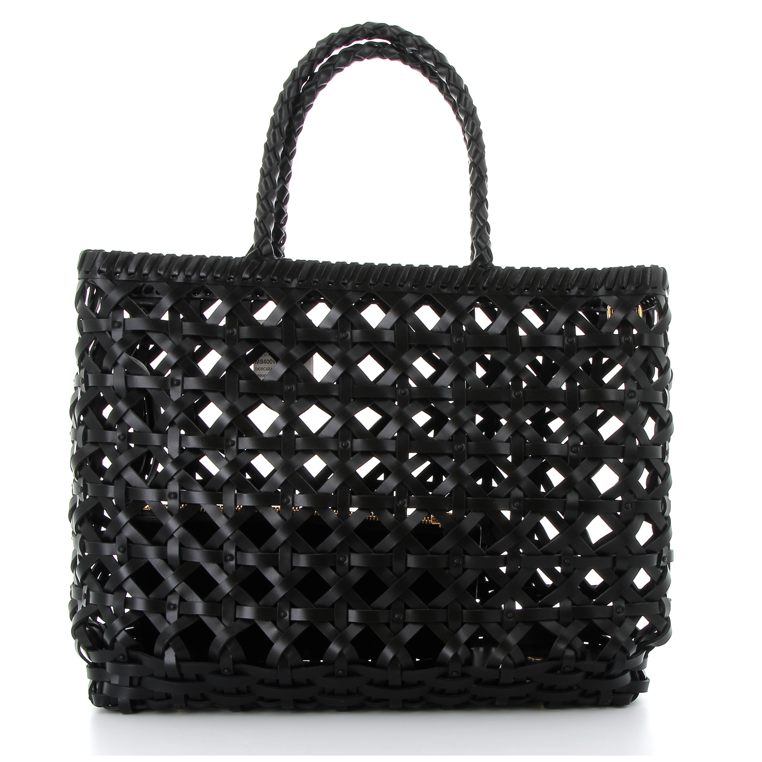 DIOR Lady Dior Tote Black Woven