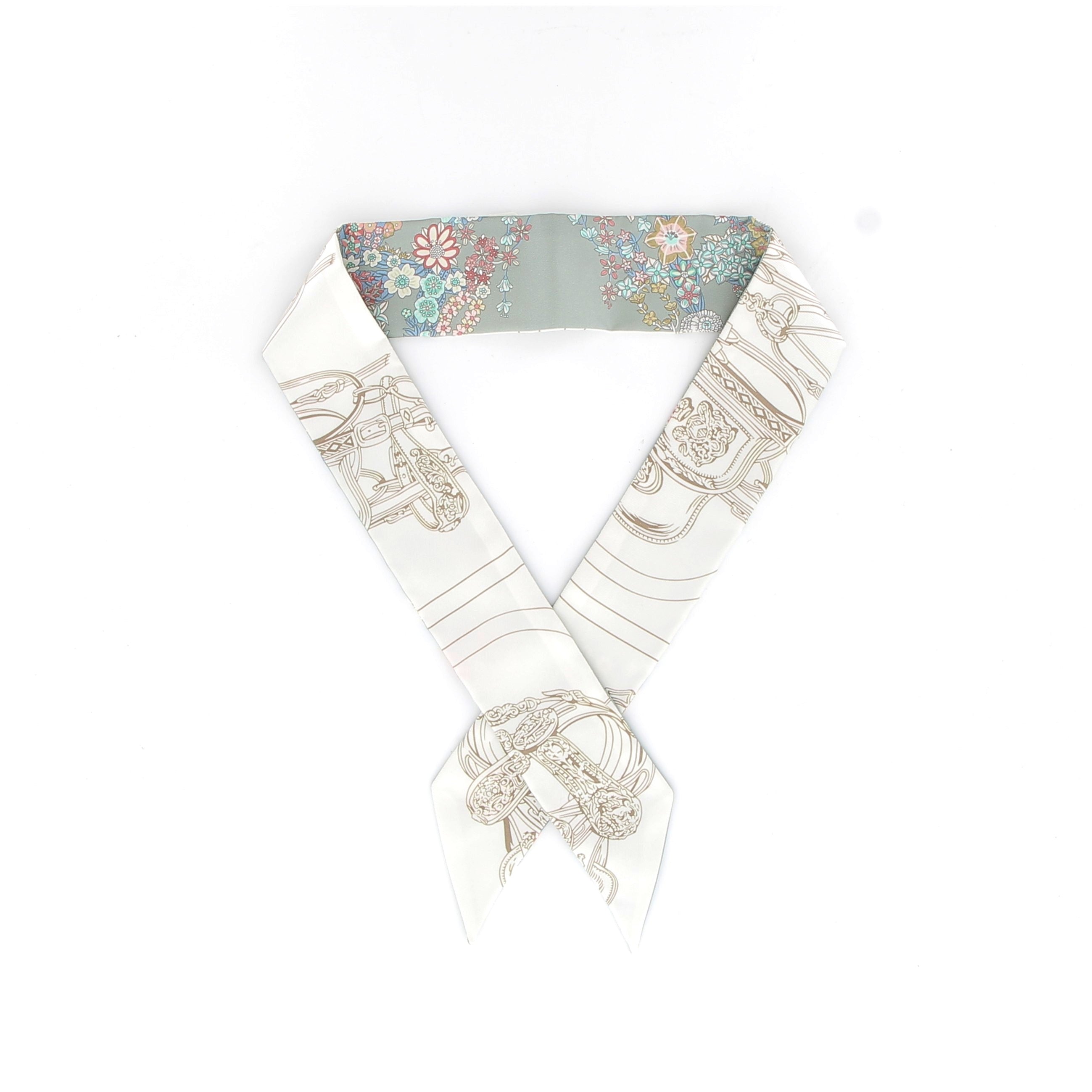 Hermès Silk Twilly Brides De Galla in Flowers