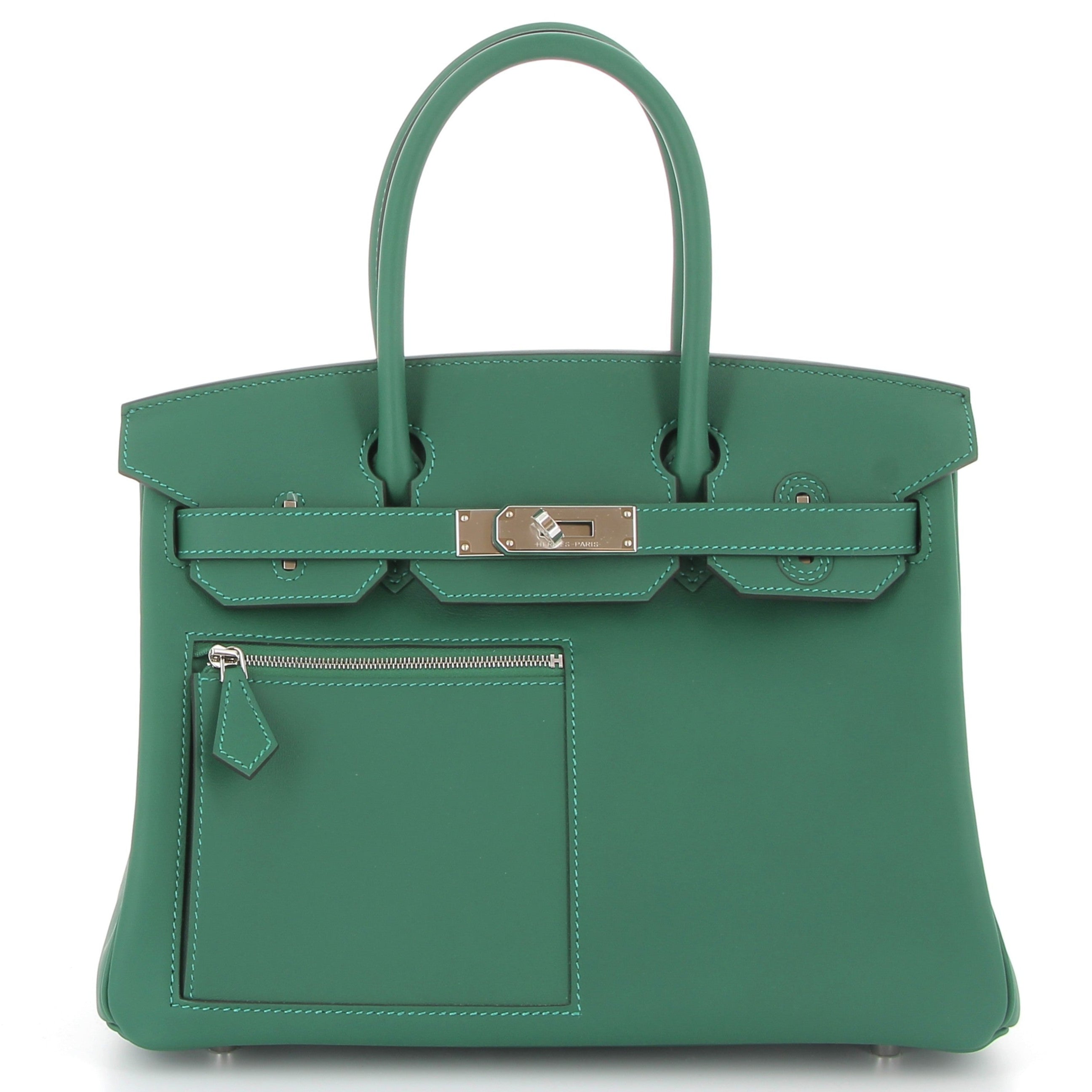 HERMES Birkin 30 Colormatic Vert Moyen Swift Palladium hardware
