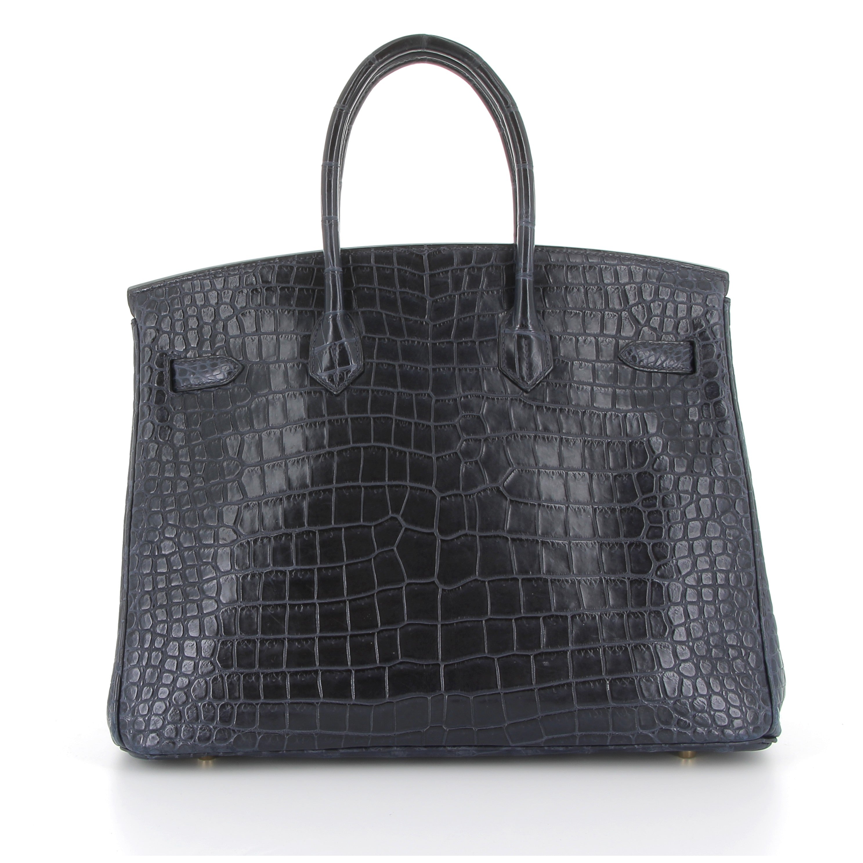 Hermès Birkin 35cm in Bleu Marine Crocodile Porosus with Gold Hardware