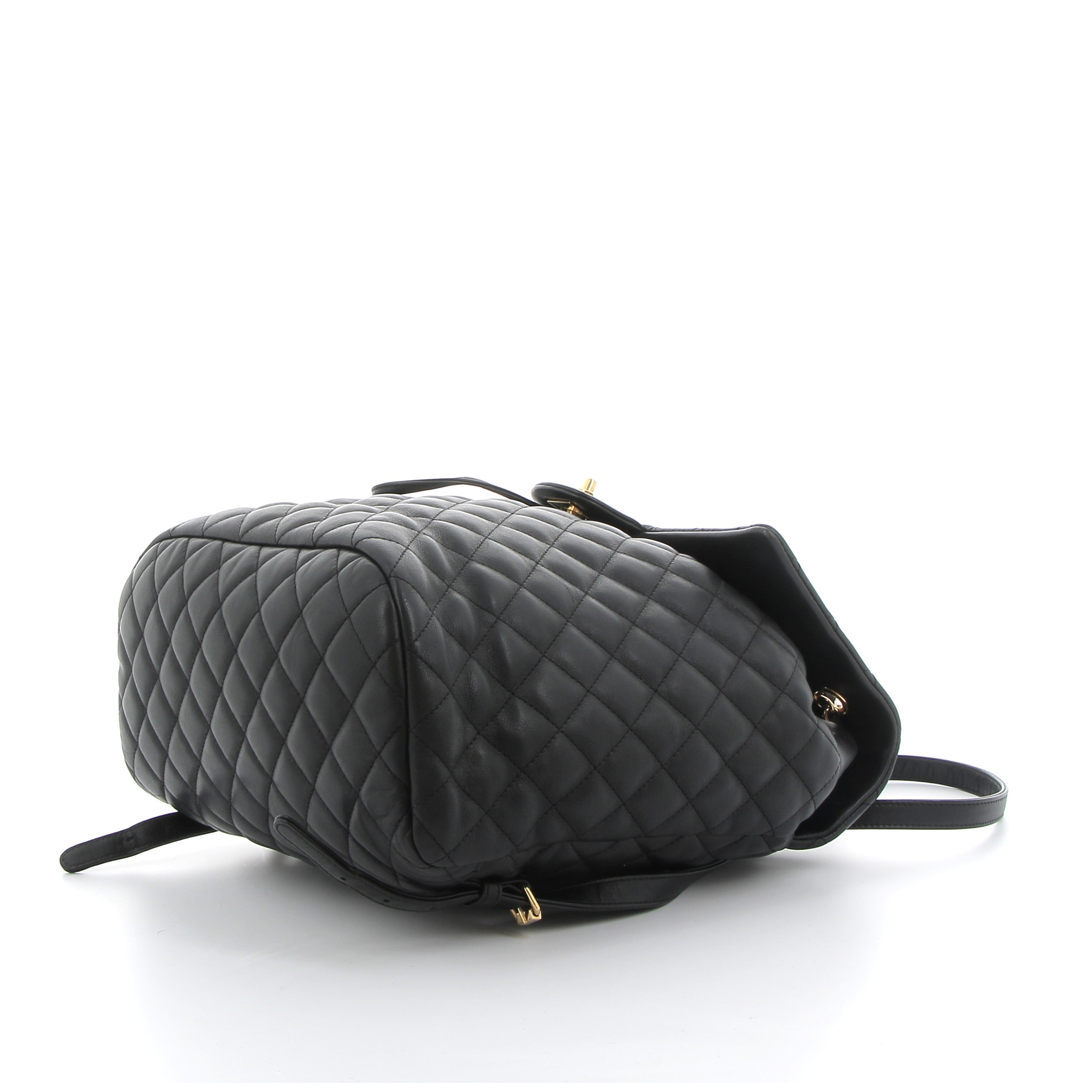 Chanel Noir Quilted Urban Spirit Backpack with Gold Hardware