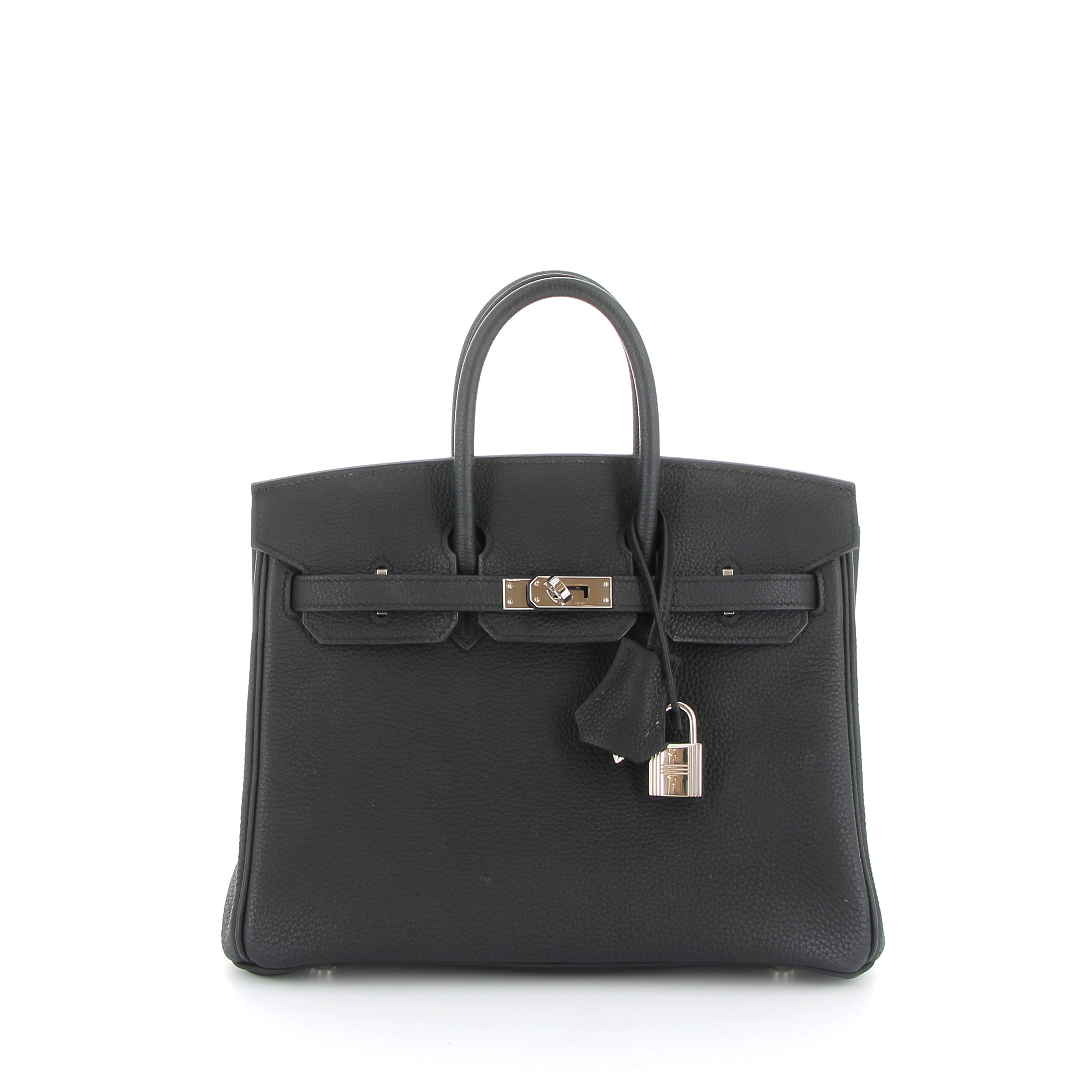 HERMÈS Birkin 25 Noir Togo Leather Palladium Hardware