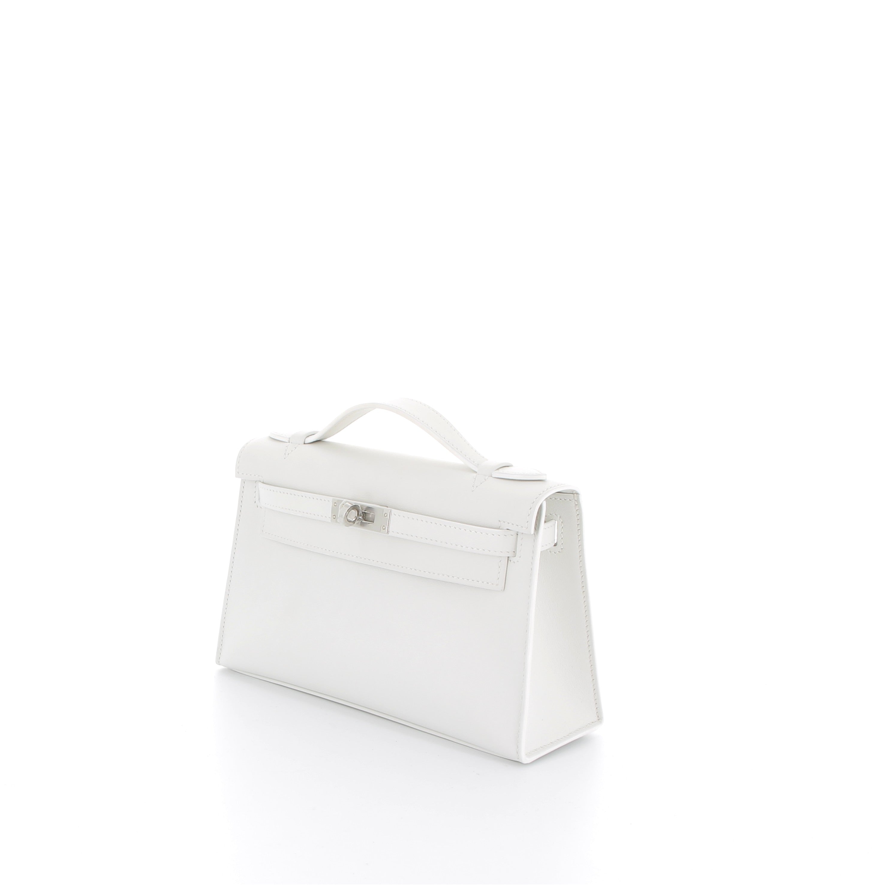 Hermès Kelly Pochette Blanc Swift with Palladium Hardware