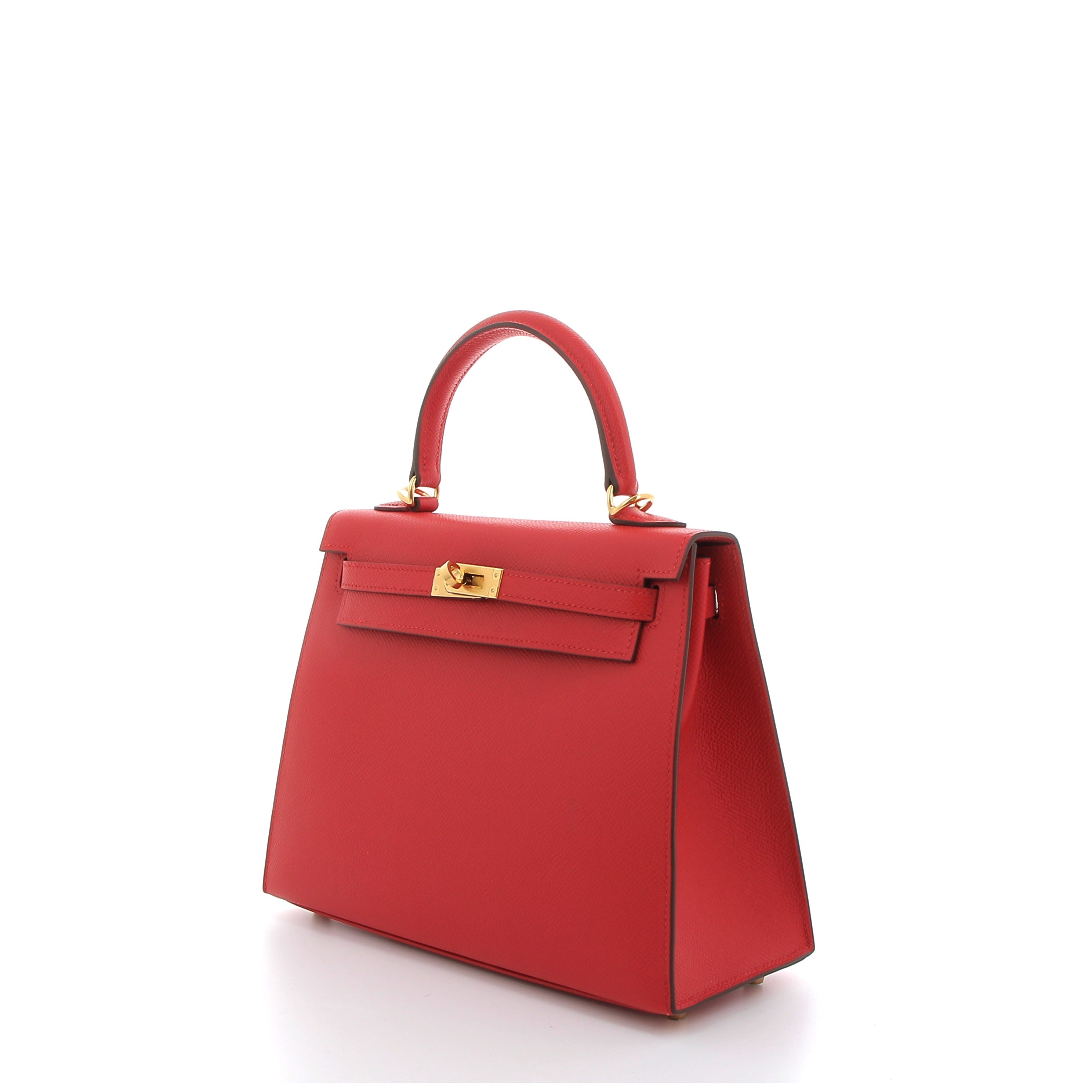 HERMES Kelly 25 Rouge Radieux Epsom Gold hardware (GHW)