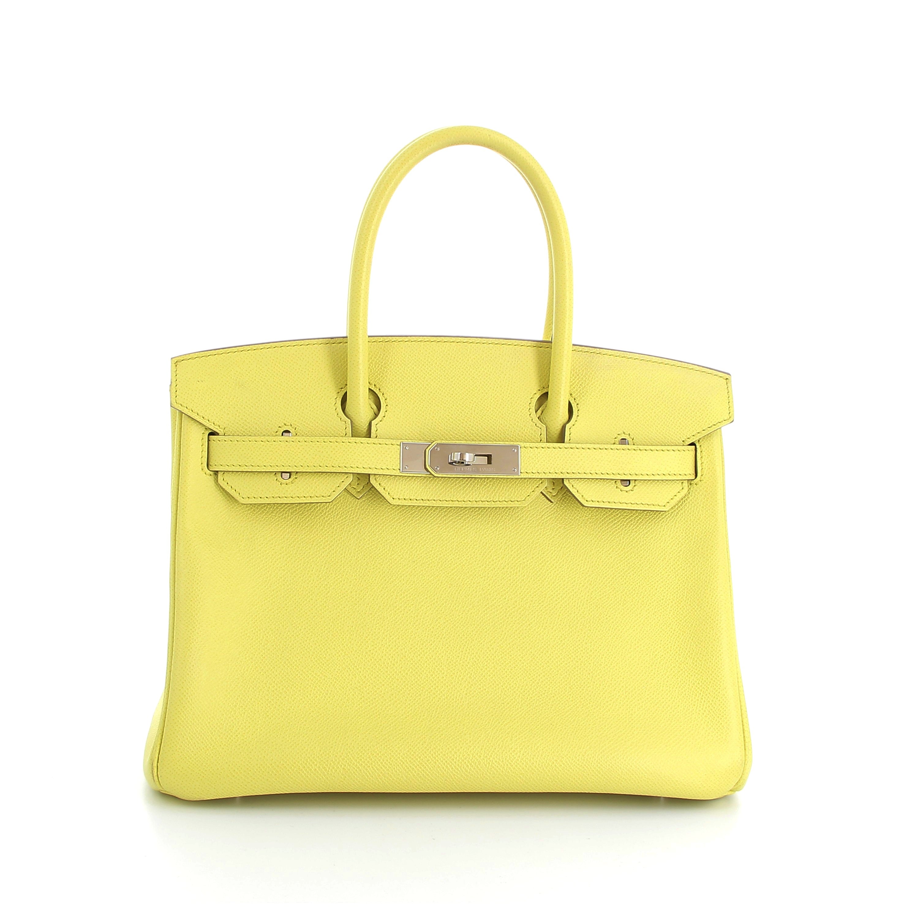 Hermès Birkin 30cm Lime Epsom Leather with Palladium Hardware