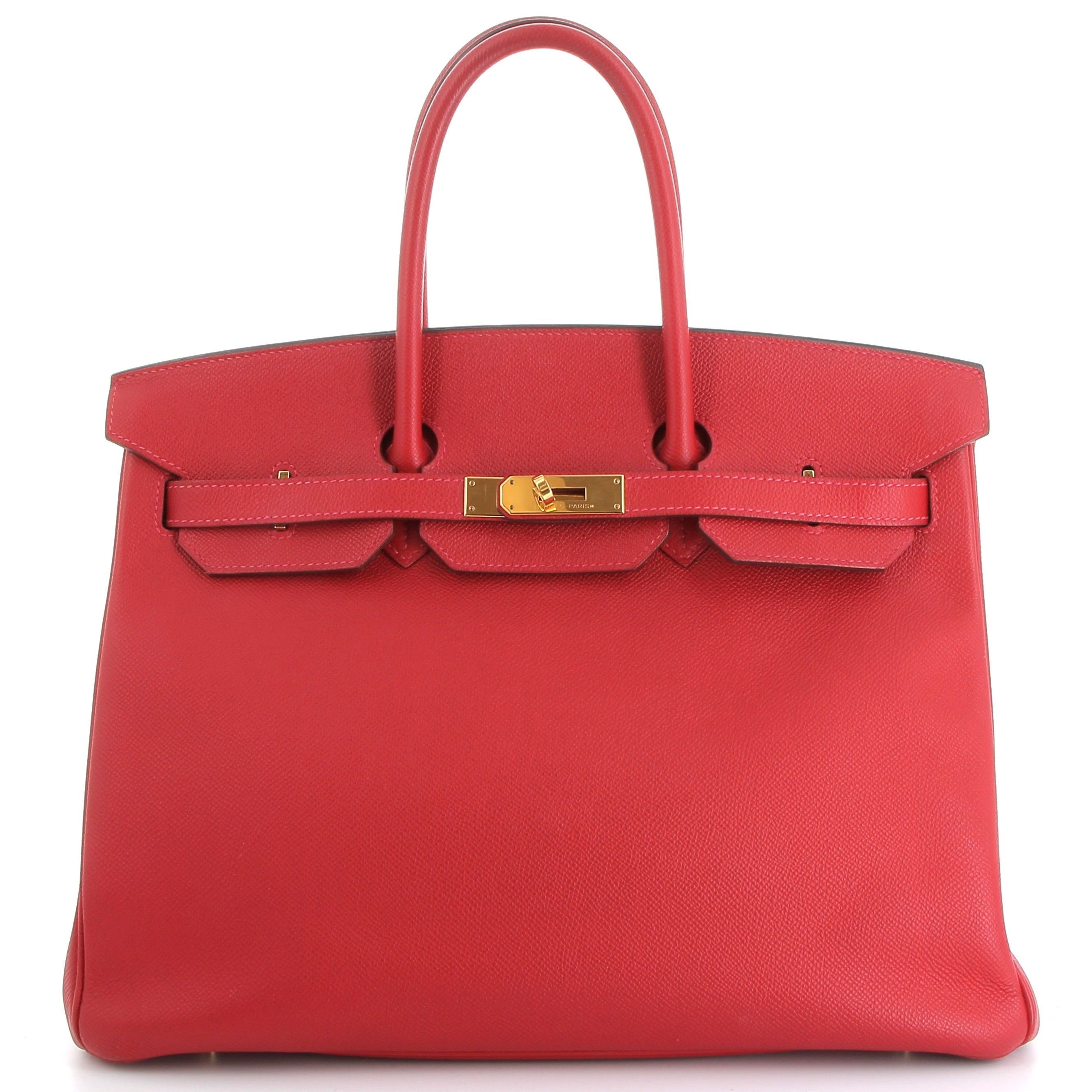 HERMES Preowned Birkin 35 Rouge Casaque Epsom Gold hardware (GHW)