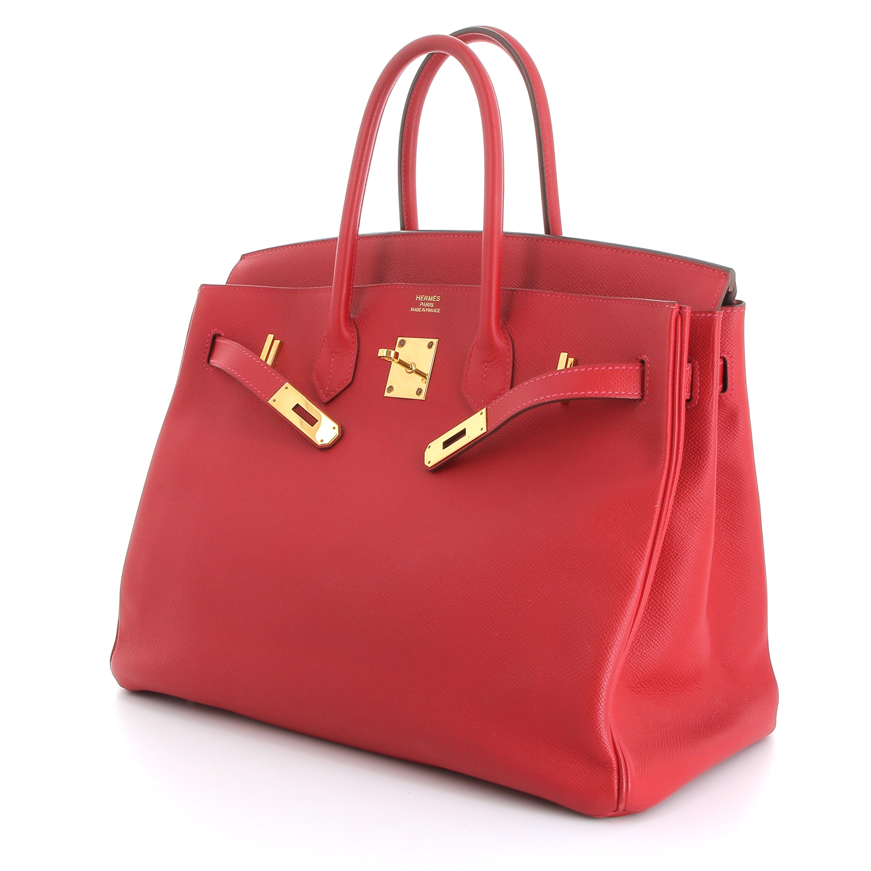HERMES Preowned Birkin 35 Rouge Casaque Epsom Gold hardware (GHW)
