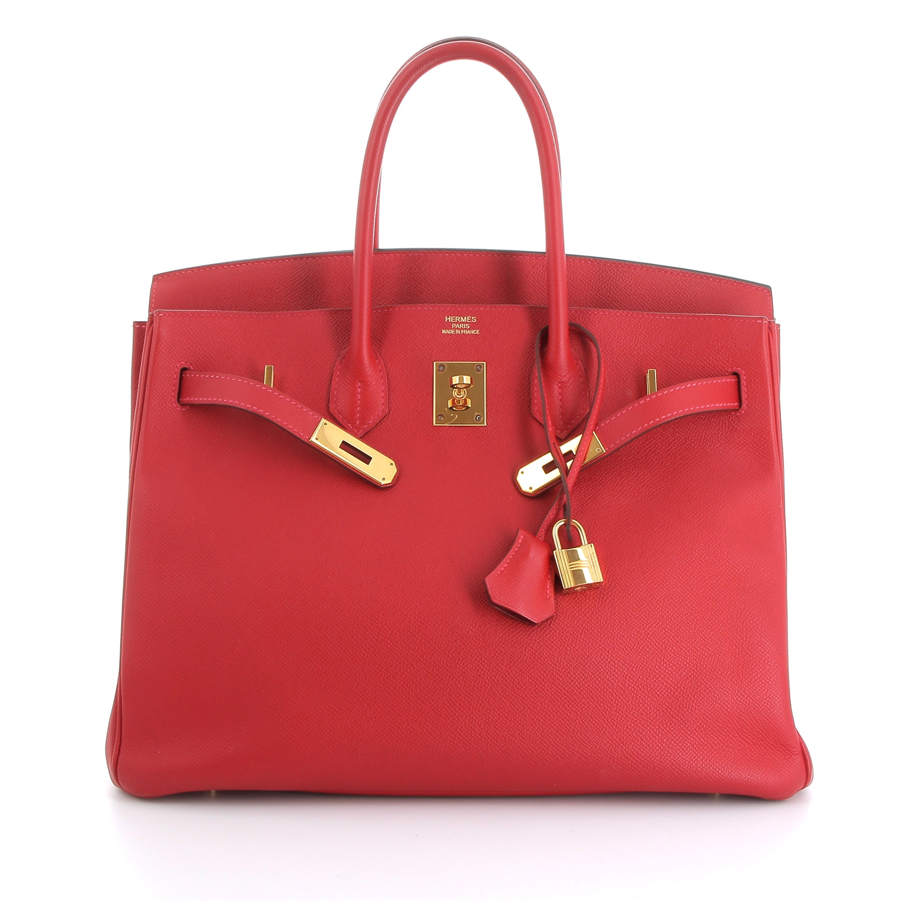HERMES Preowned Birkin 35 Rouge Casaque Epsom Gold hardware (GHW)
