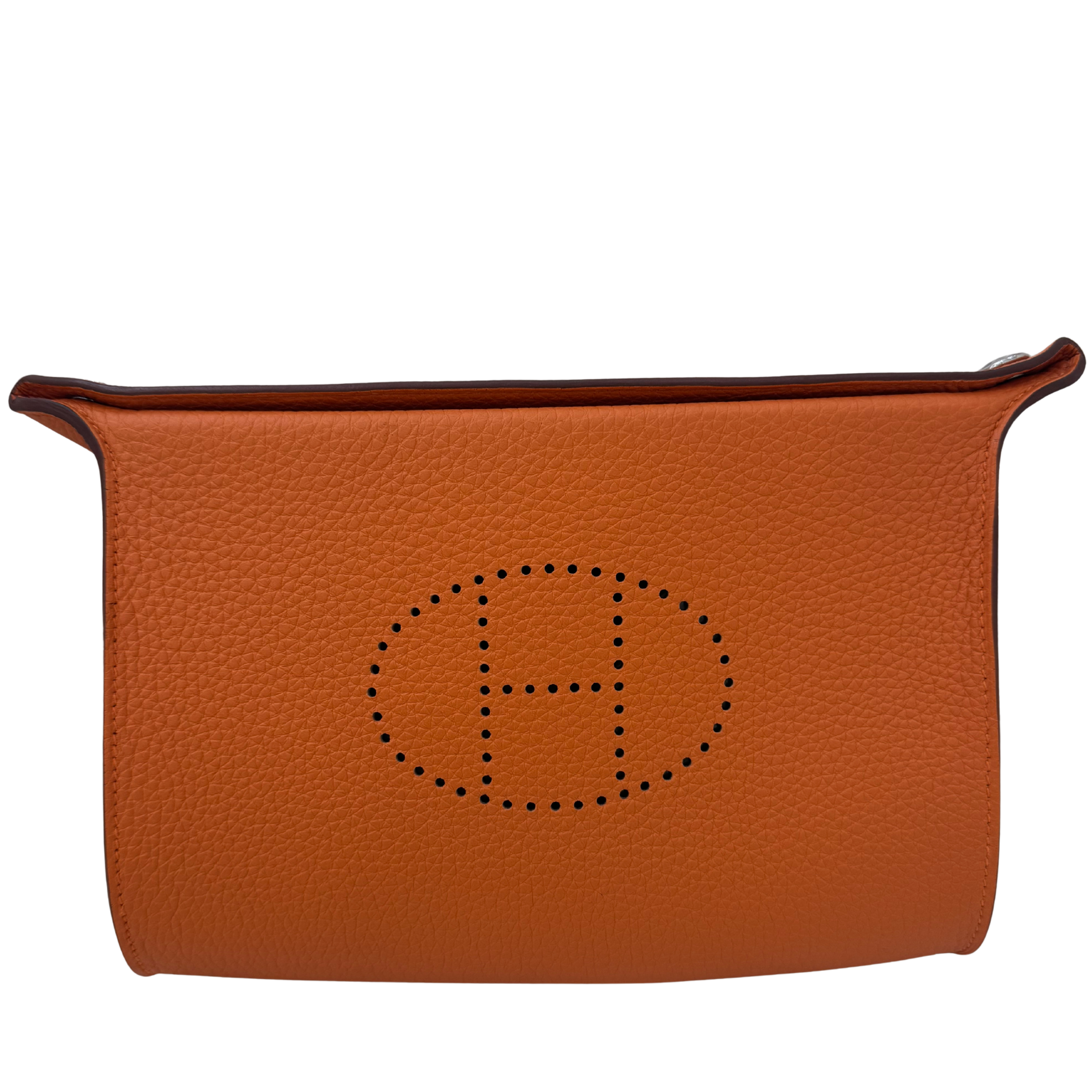 HERMES VidePoches Orange Togo Leather Palladium Hardware