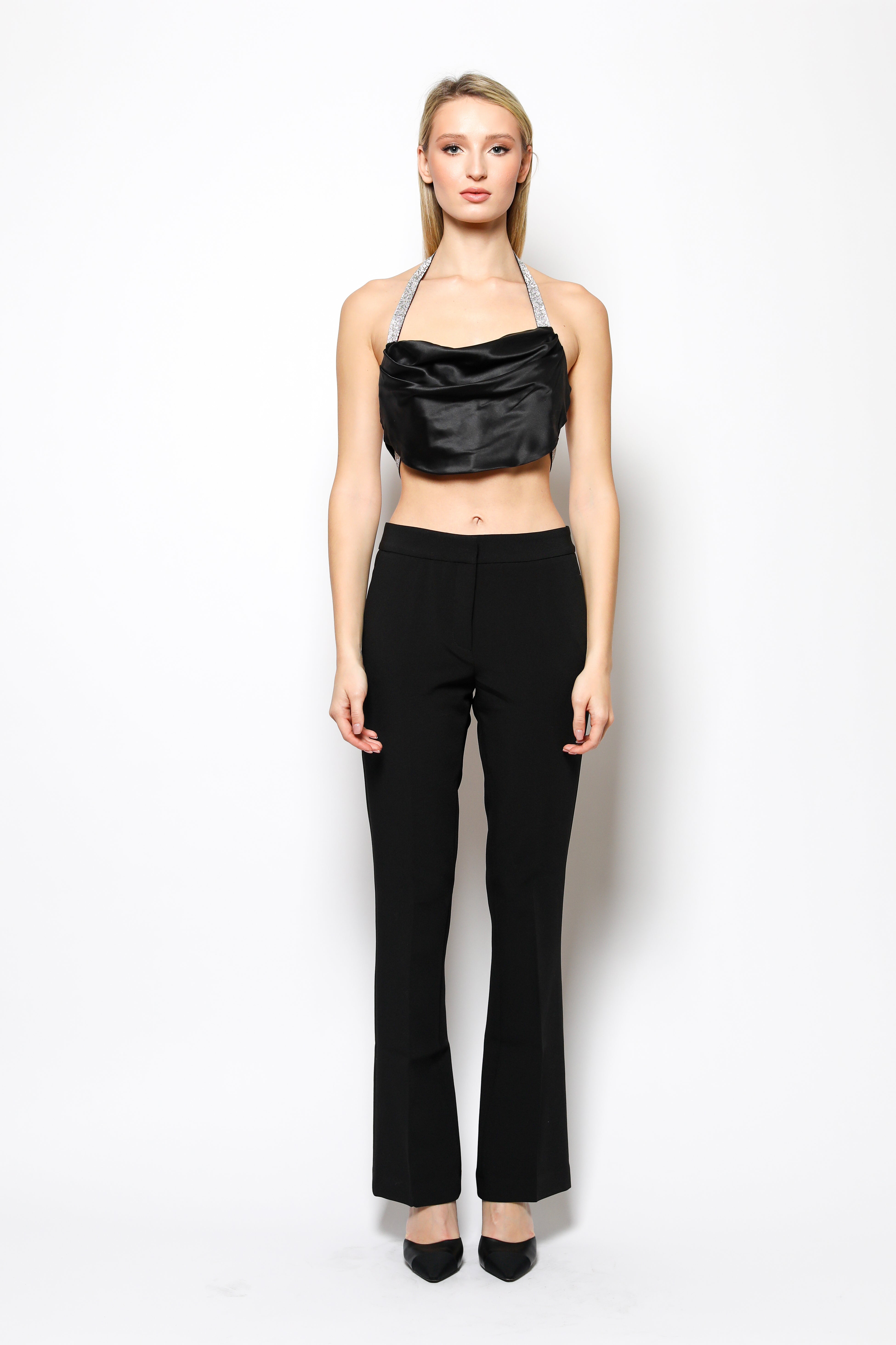 NUÉ Silk Top with Crystal Ribbon