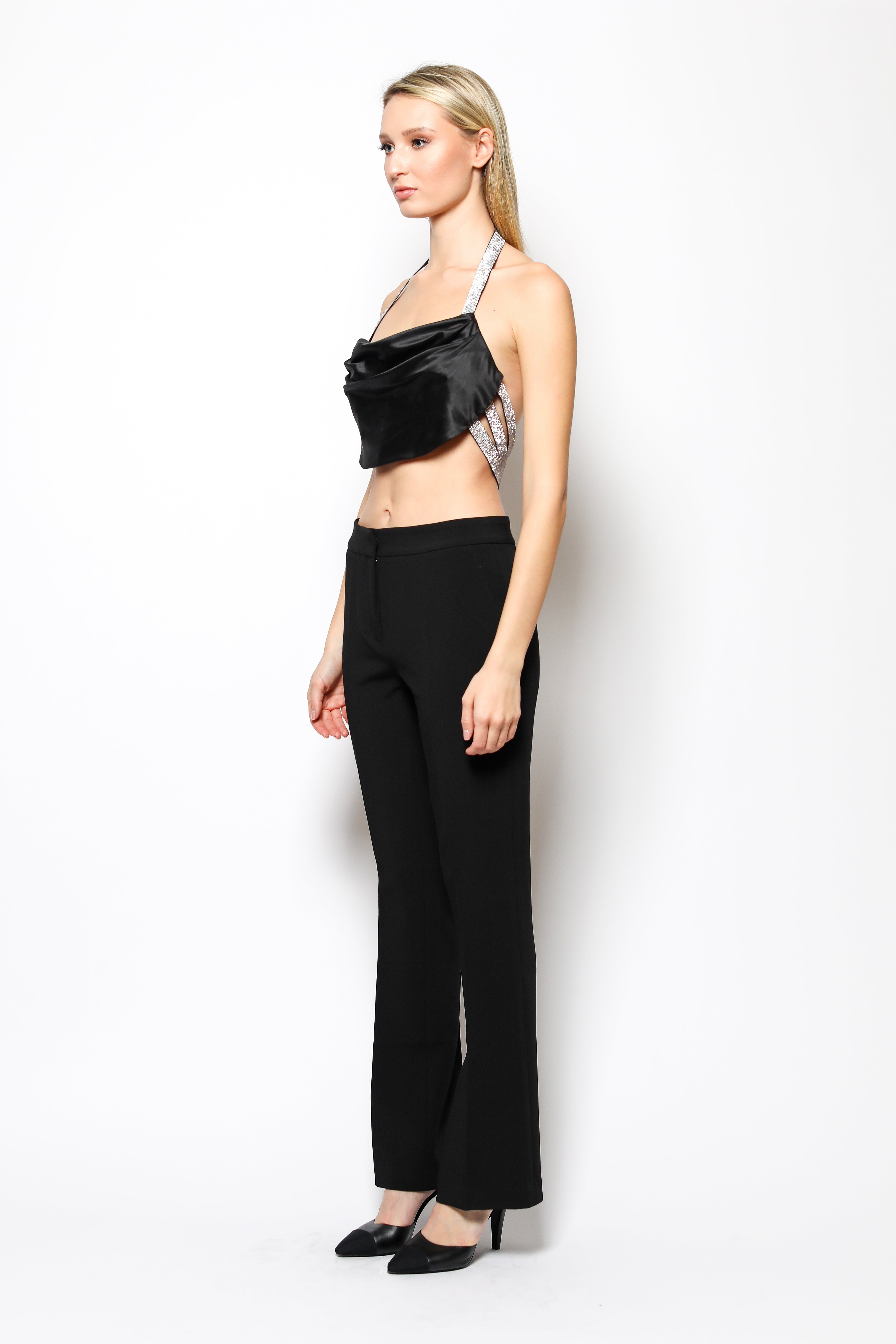 NUÉ Silk Top with Crystal Ribbon