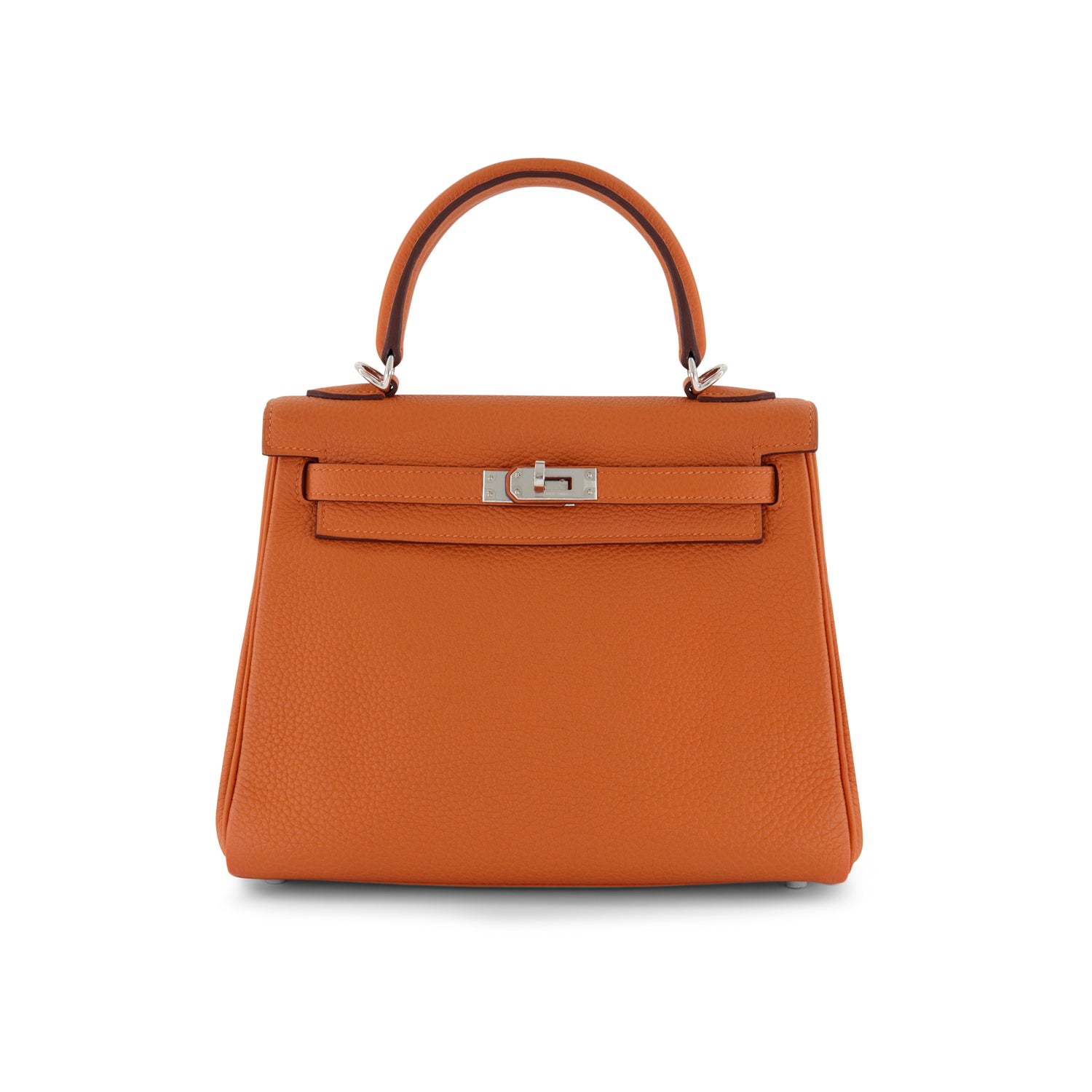 Hermés Kelly 25cm Orange Togo Leather with Palladium Hardware