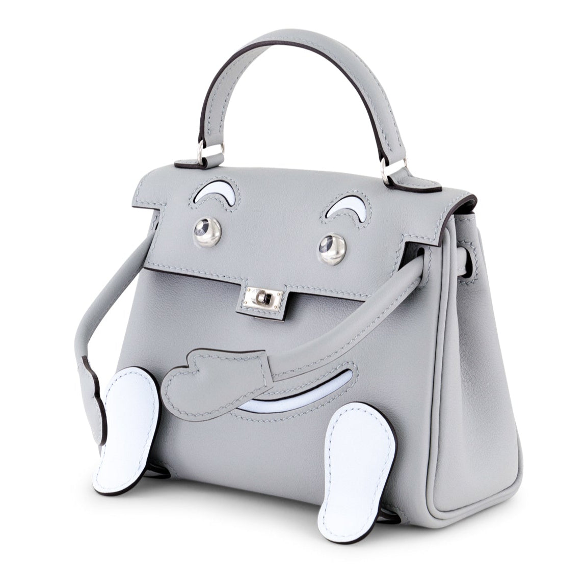 HERMÈS Kelly Doll Bleu Glacier/Bleu Brume Swift leather Palladium hardware