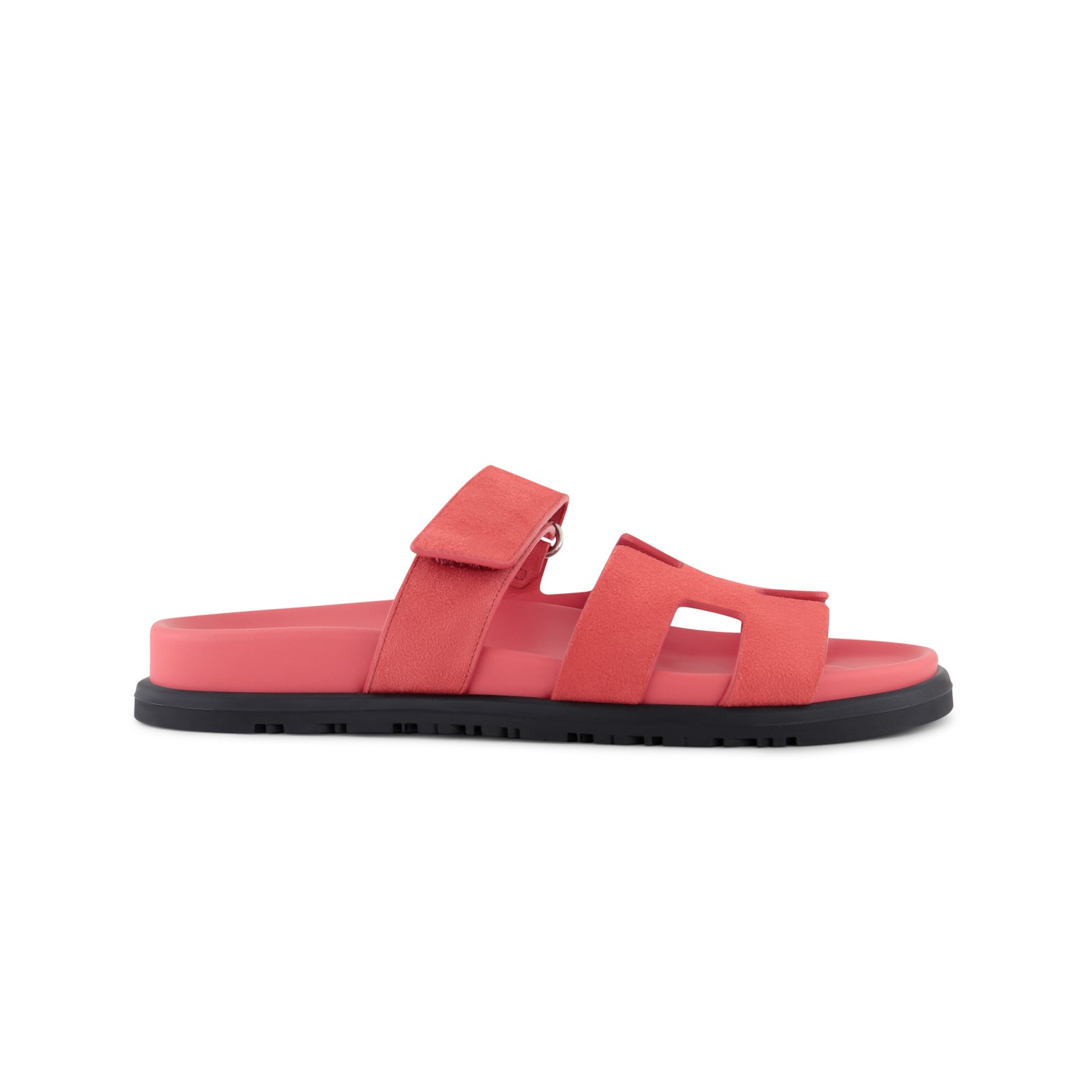 HERMÈS Chypre Sandals Rose Vermillion Chèvre Velours