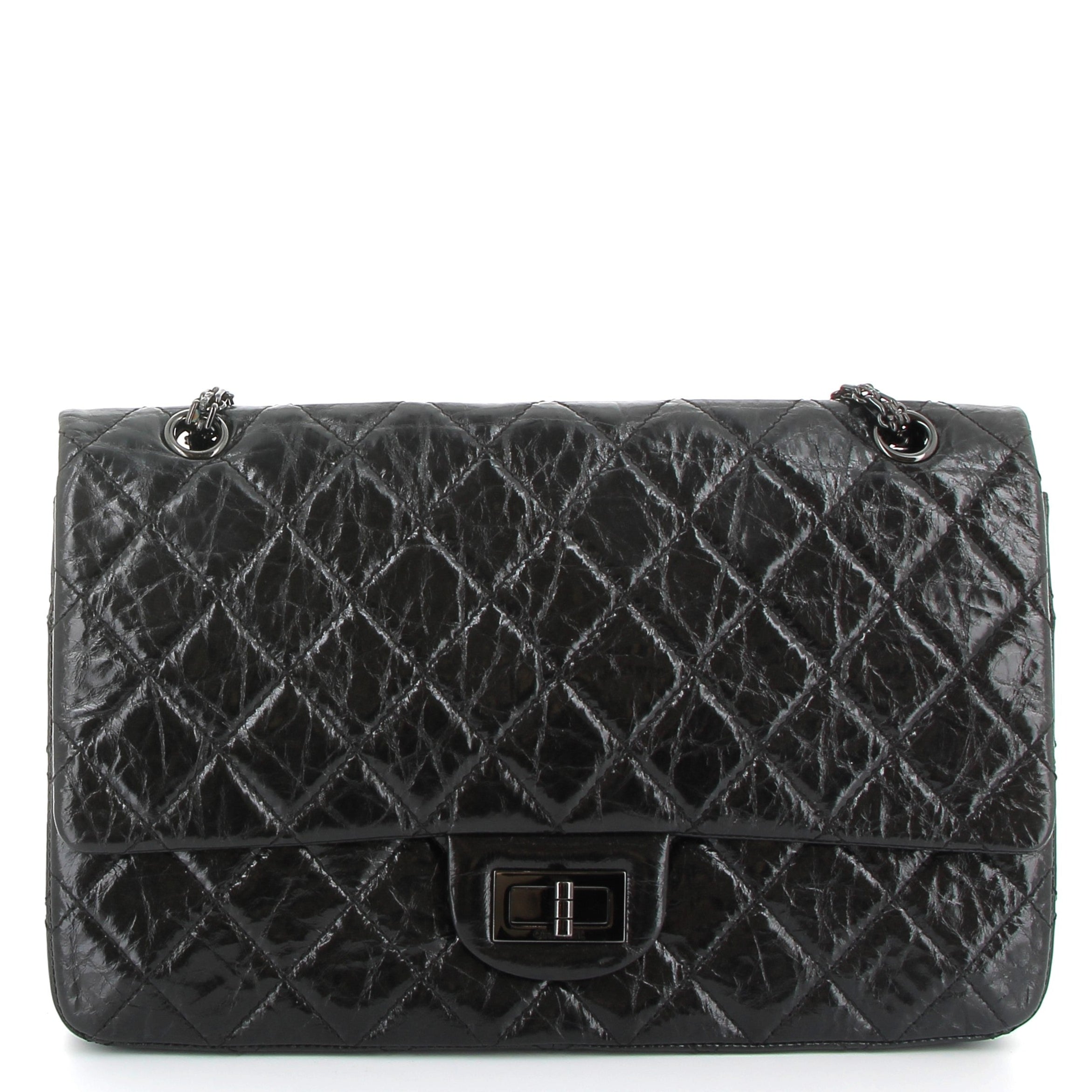 CHANEL 2.55 Black Black hardware