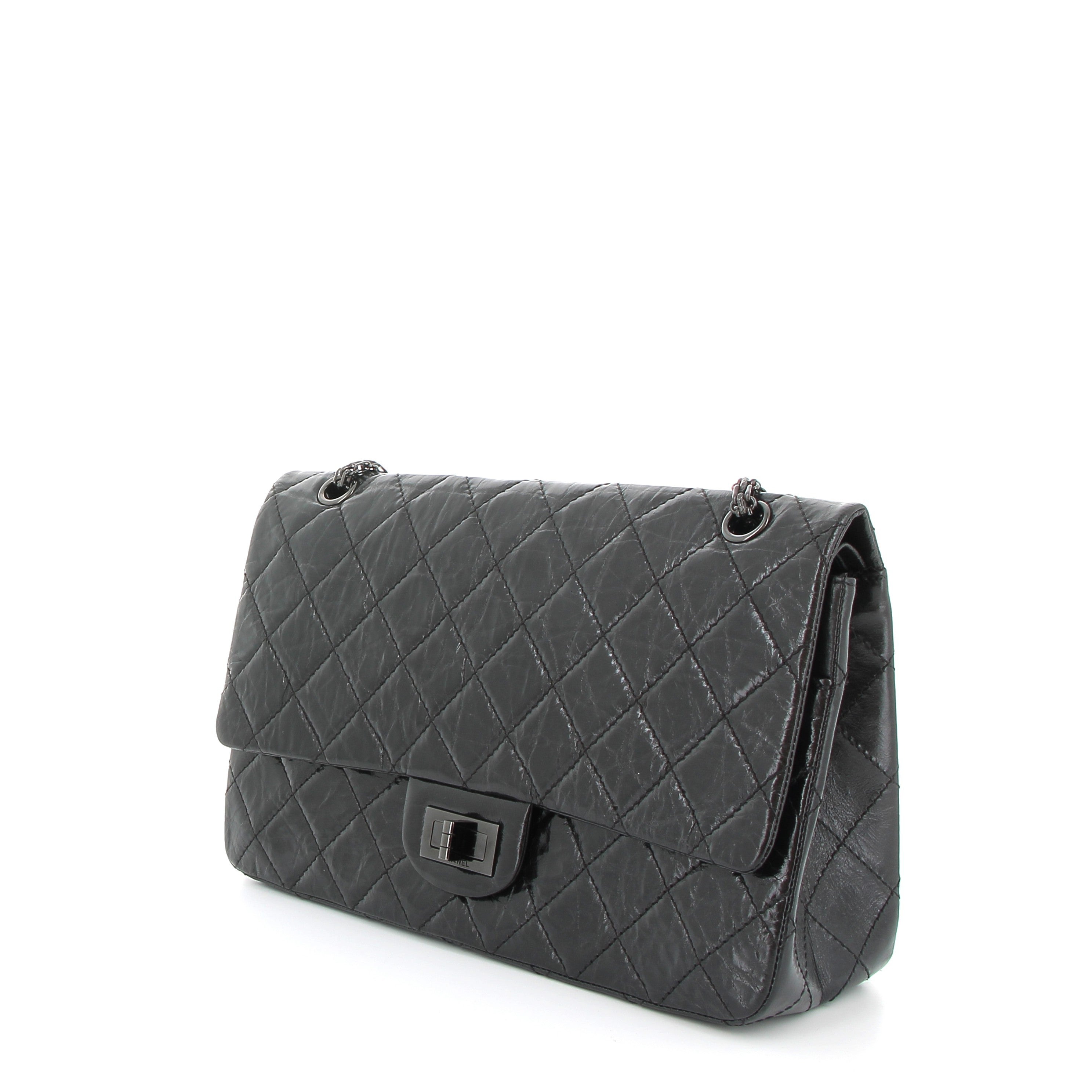CHANEL 2.55 Black Black hardware