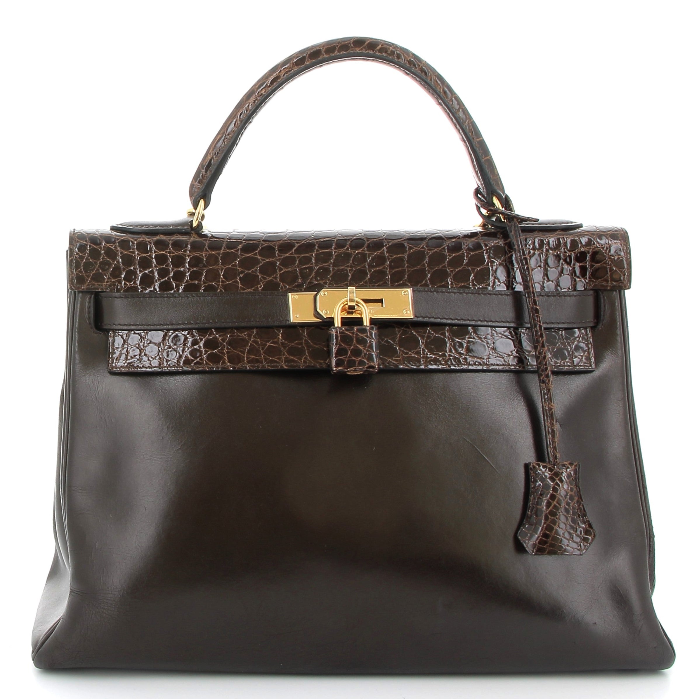 HERMÈS Preowned Kelly 32 Brown Box / Crocodile
