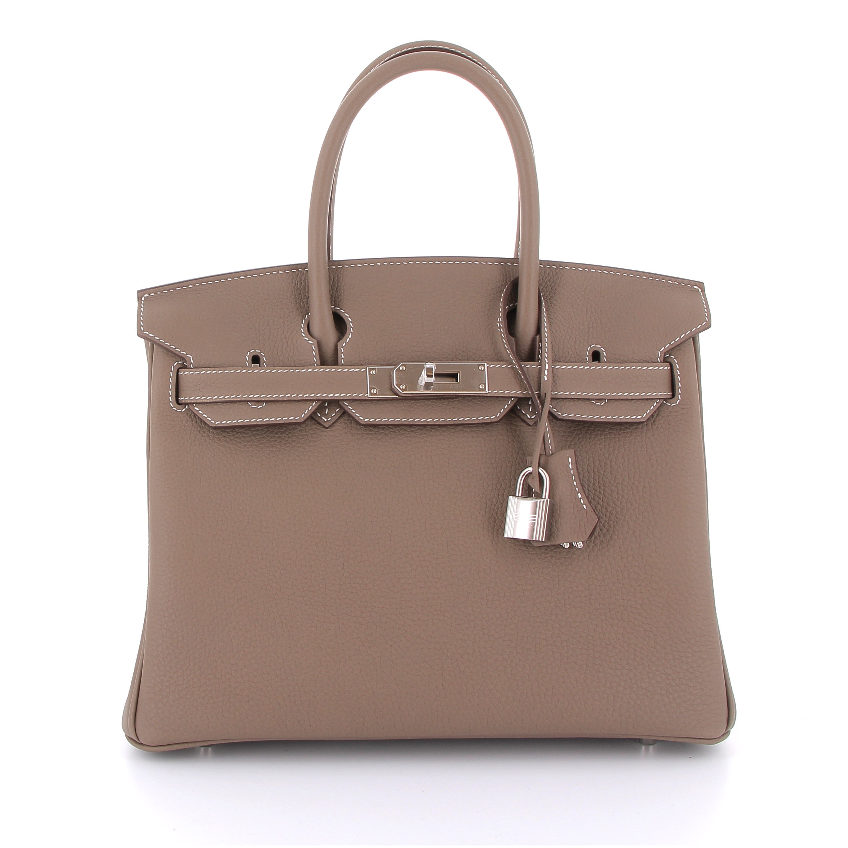 HERMES Birkin 30 Etoupe Togo Leather Palladium Hardware