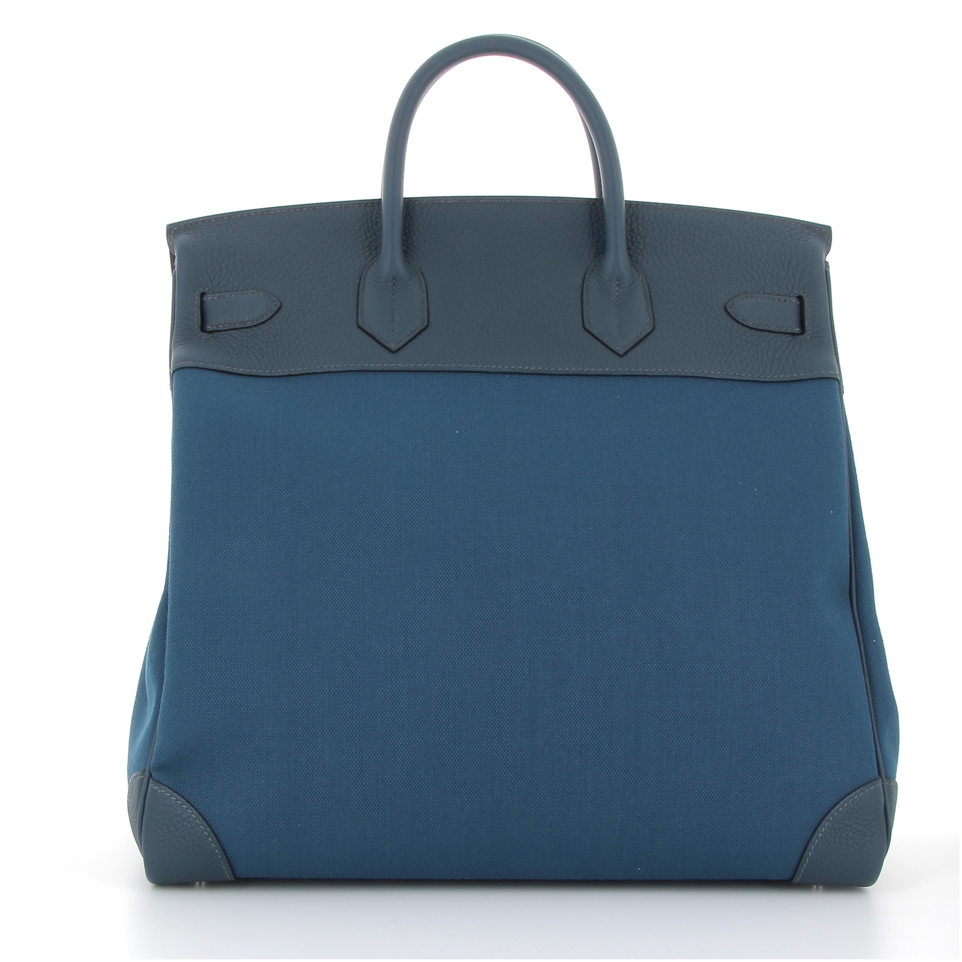 HAC 40 Bleu Thalassa Toile Militaire & Togo Leather with Palladium Hardware