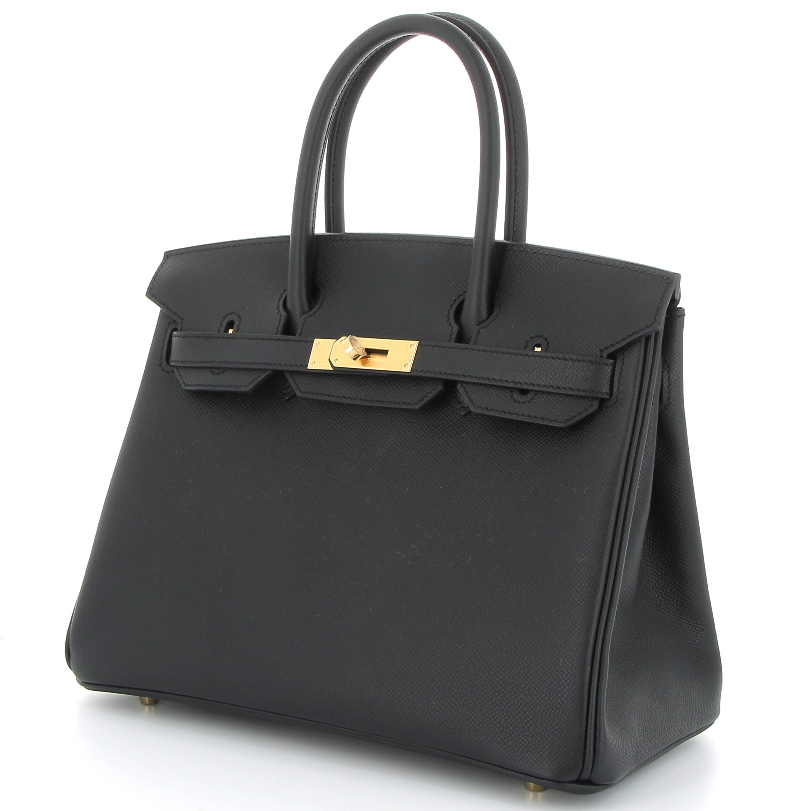 HERMES Birkin 30 Noir Epsom Gold Hardware