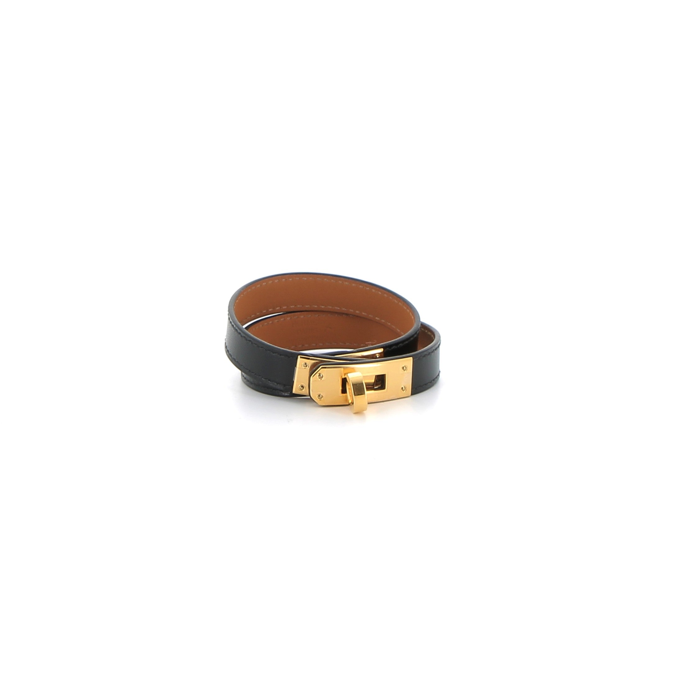 Hermès Double Tour Bracelet Black Gold hardware (GHW)