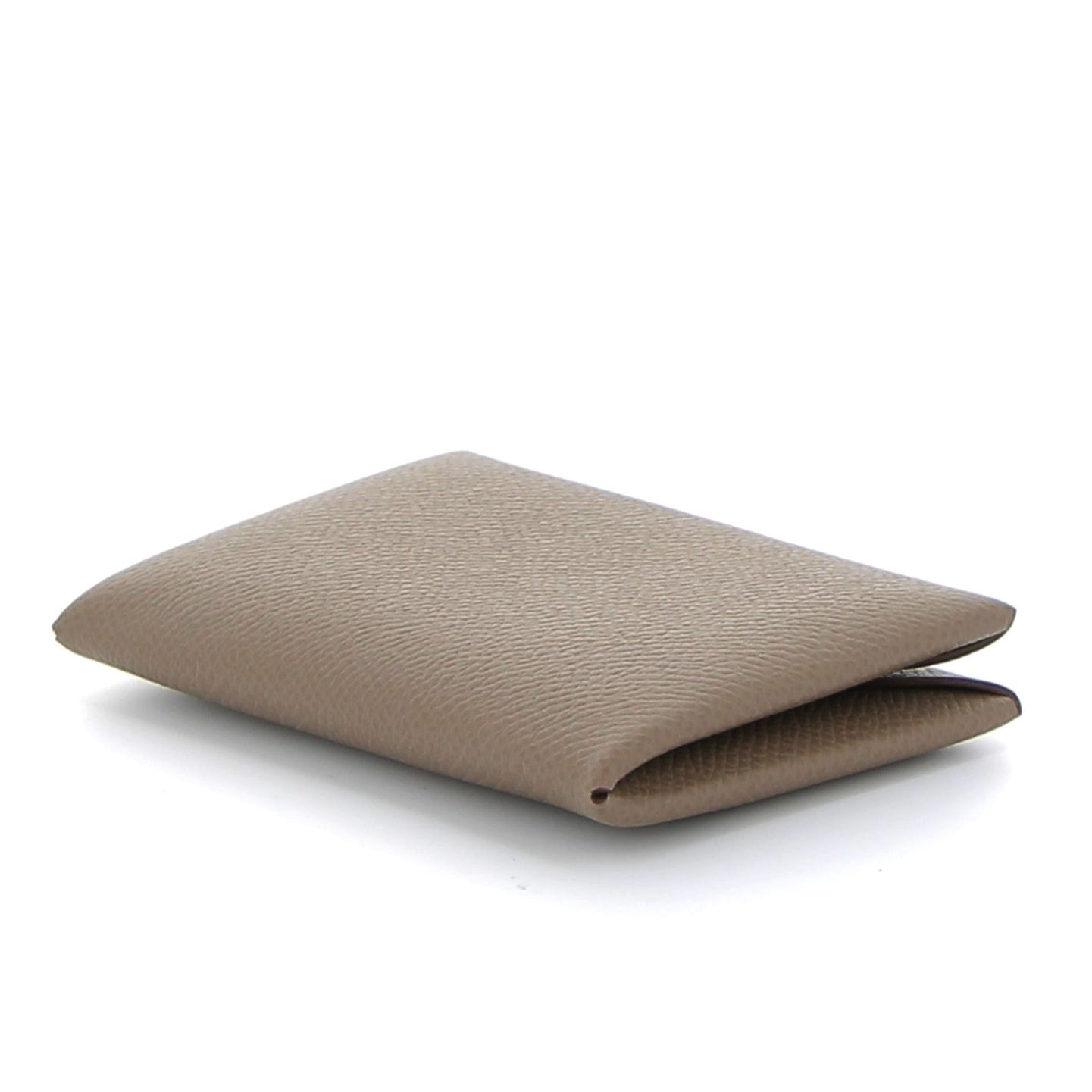 HERMES Calvi Card Holder Epsom Leather Étoupe
