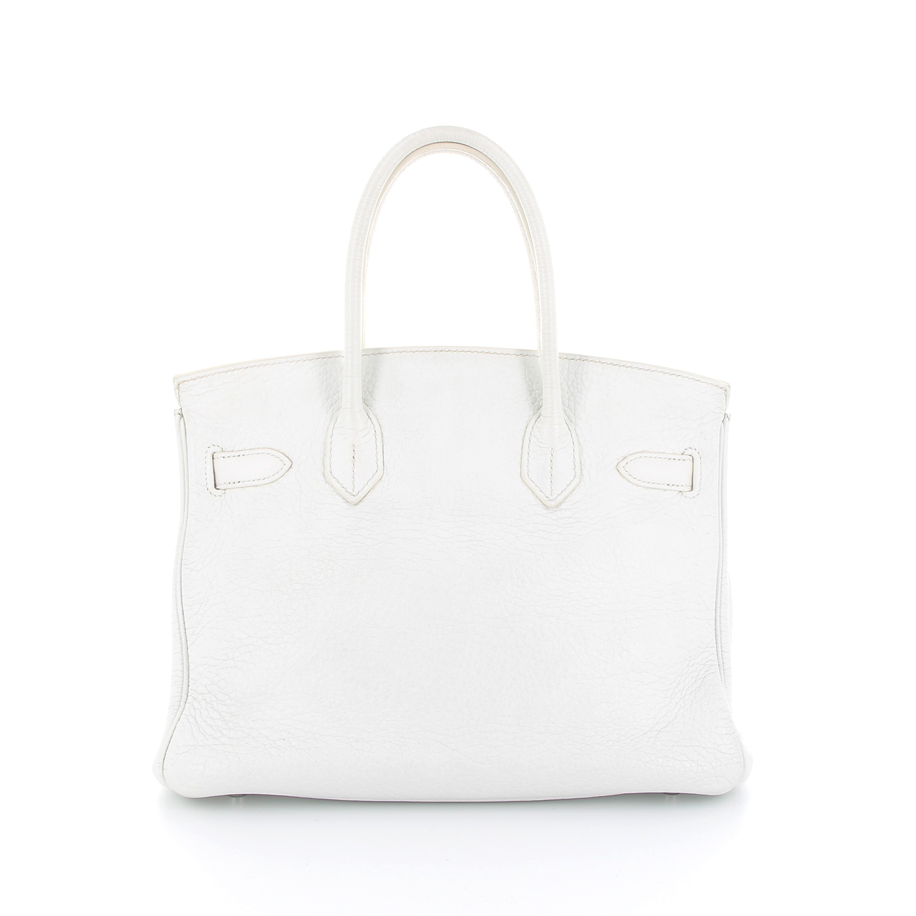 HERMÈS Birkin 30 Blanc Taurillon Clemence Palladium hardware