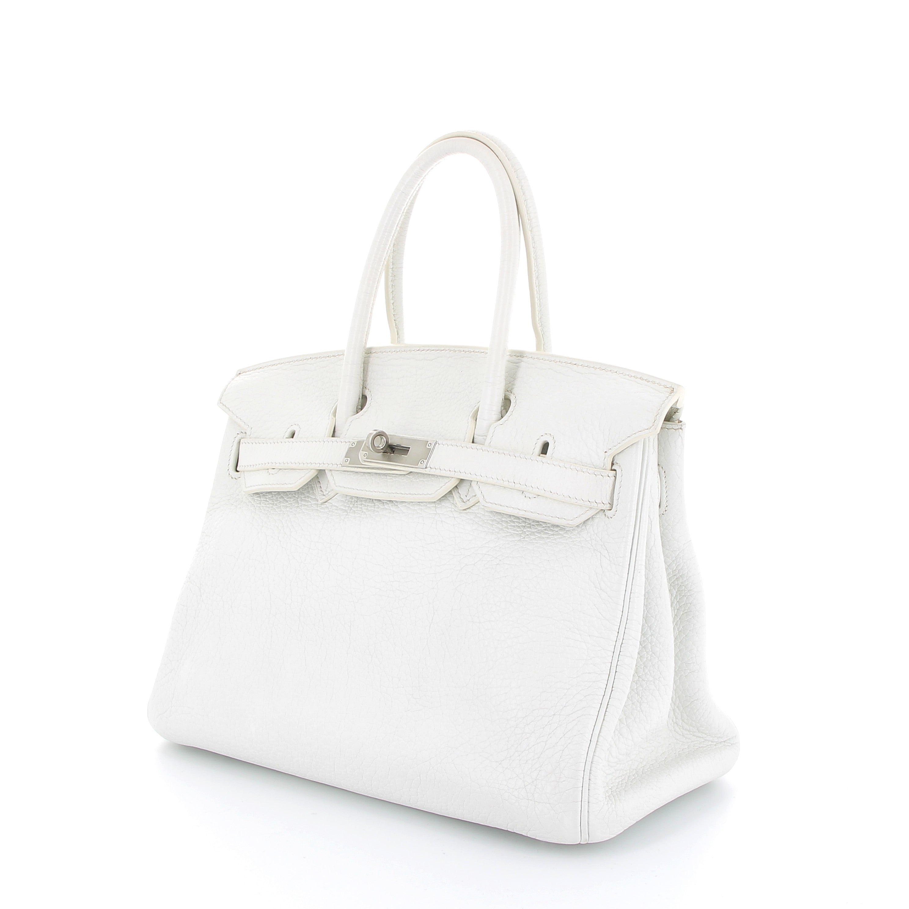 HERMÈS Birkin 30 Blanc Taurillon Clemence Palladium hardware