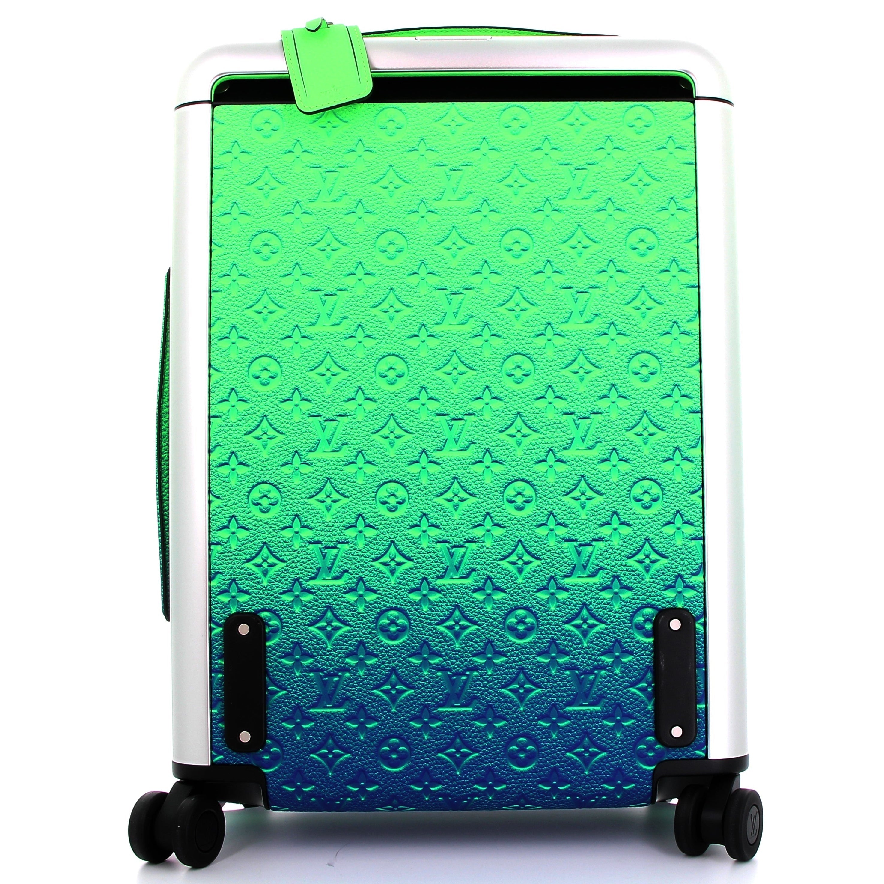 LOUIS VUITTON x VIRGIL ABLOH Horizon 55 Suitcase Blue/Green Monogram Taurillon Illusion Silver Hardware