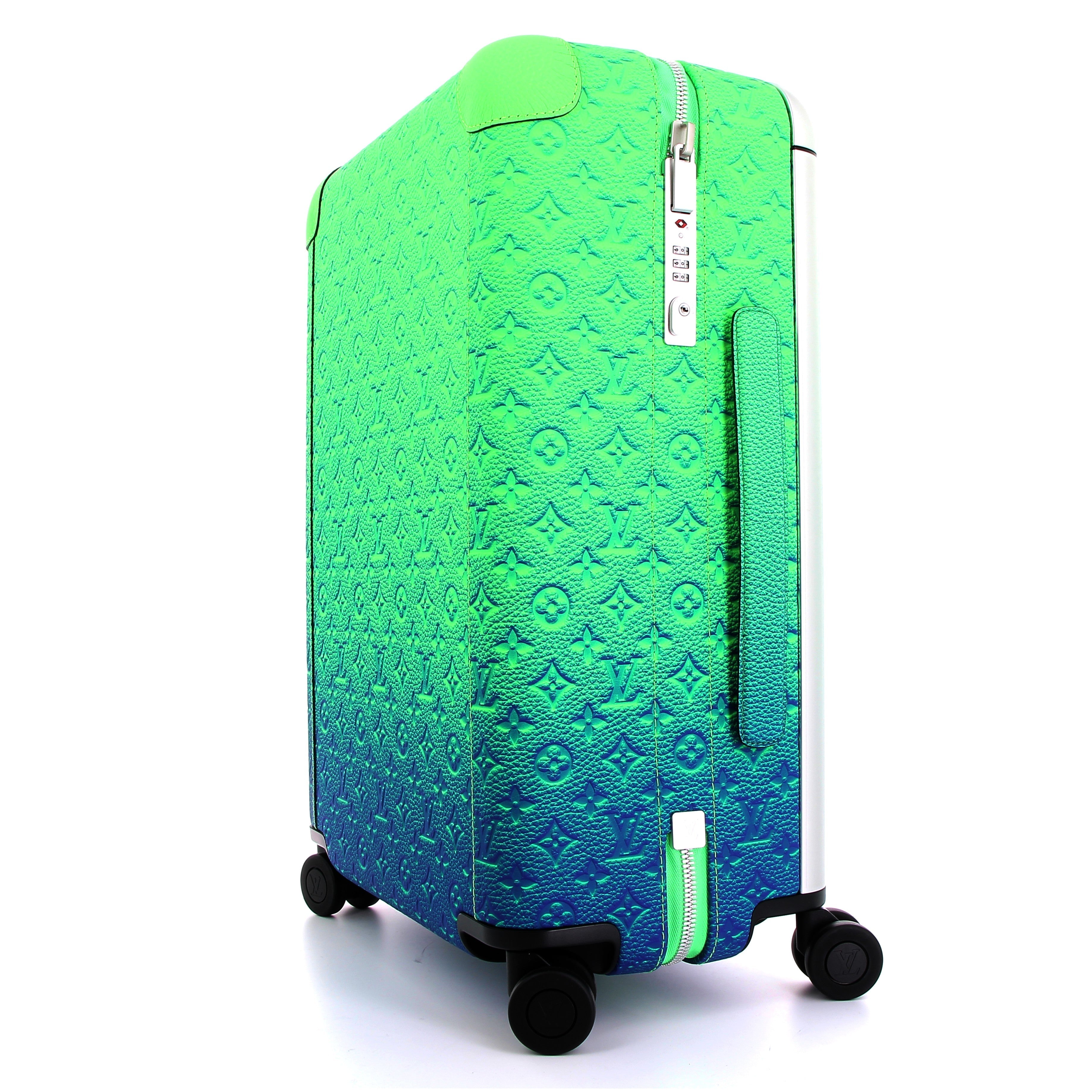 LOUIS VUITTON x VIRGIL ABLOH Horizon 55 Suitcase Blue/Green Monogram Taurillon Illusion Silver Hardware