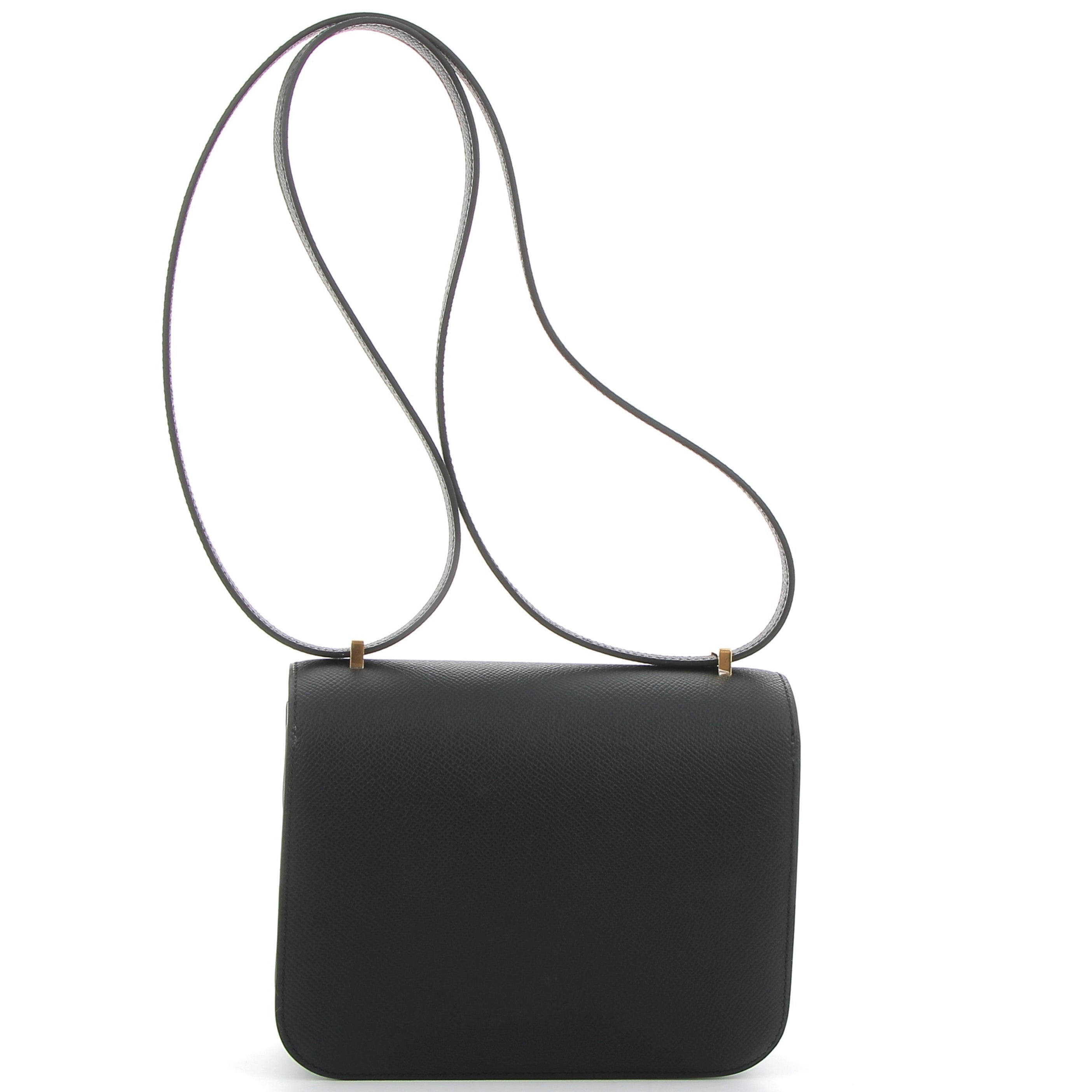 HERMES Constance 18 Noir Epsom Leather Brushed Gold Hardware