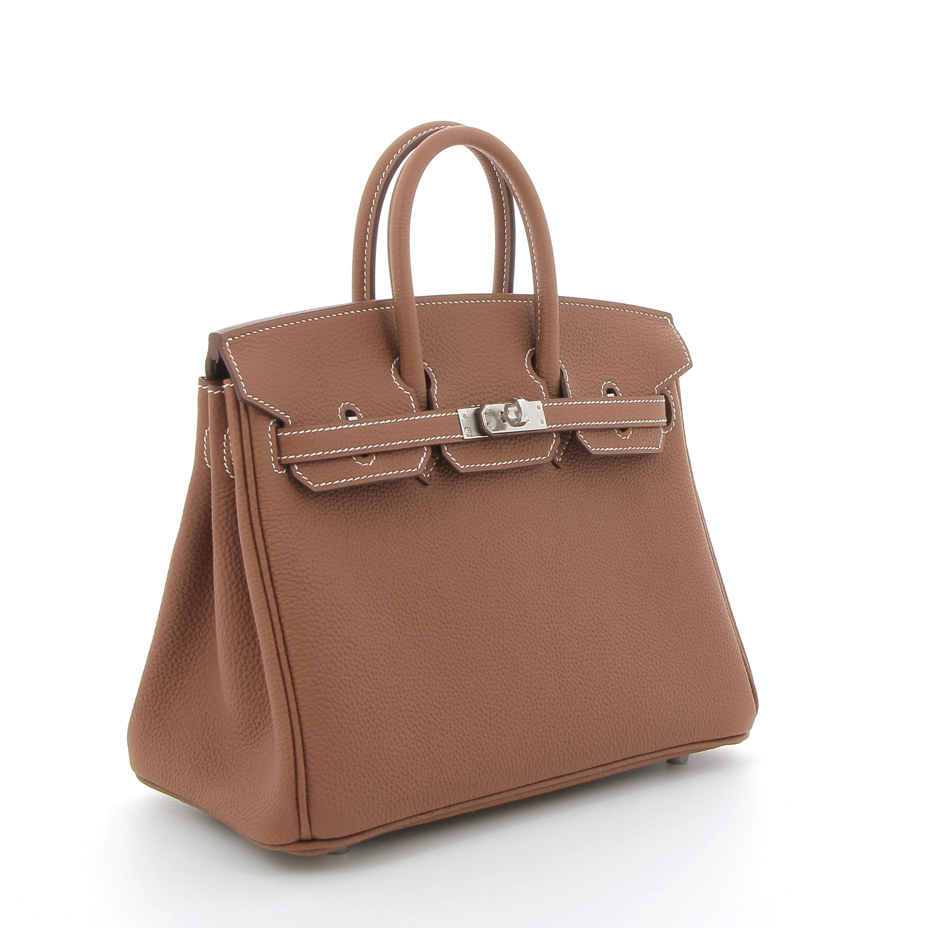 HERMES Birkin 25 Gold Togo Leather Palladium Hardware