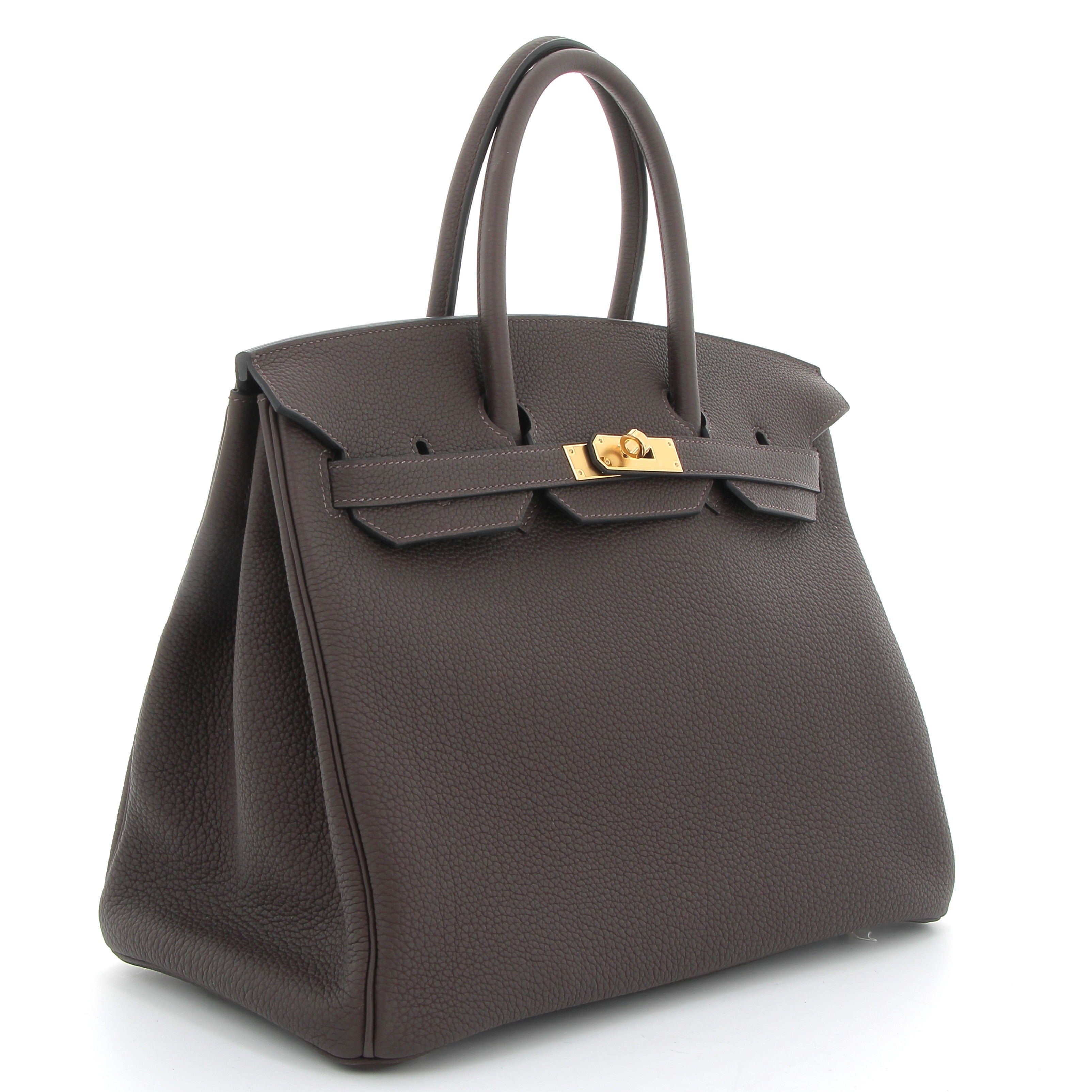 HERMES Birkin 35 Chocolat Togo Leather Yellow Gold Hardware