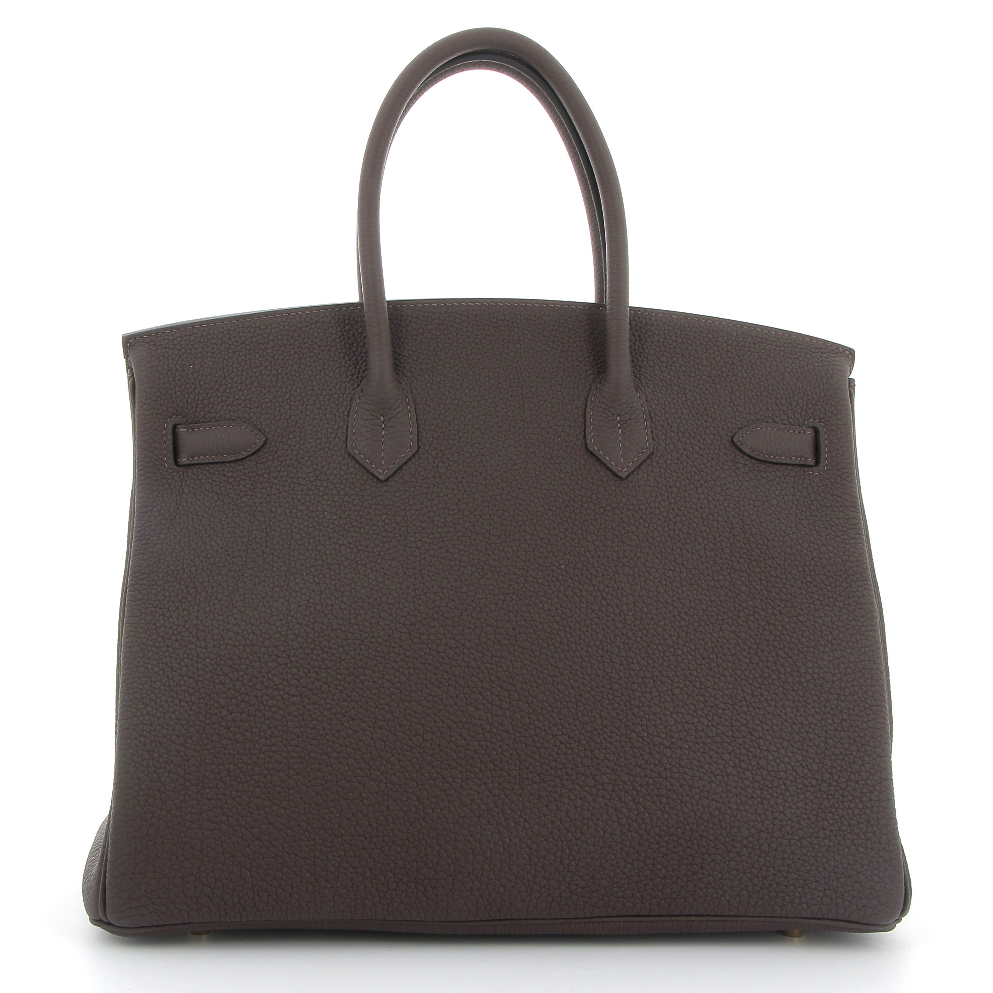 HERMES Birkin 35 Chocolat Togo Leather Yellow Gold Hardware