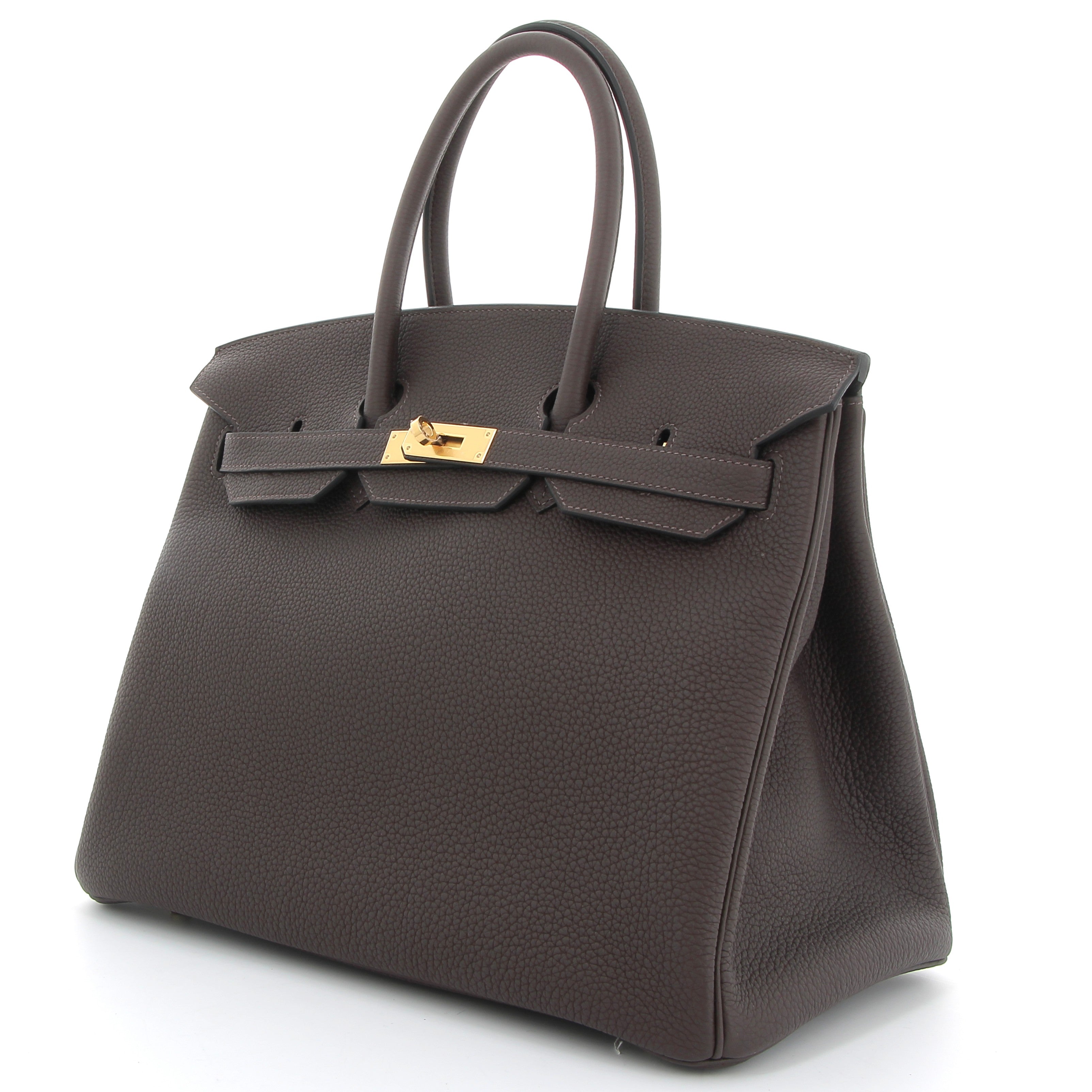 HERMES Birkin 35 Chocolat Togo Leather Yellow Gold Hardware