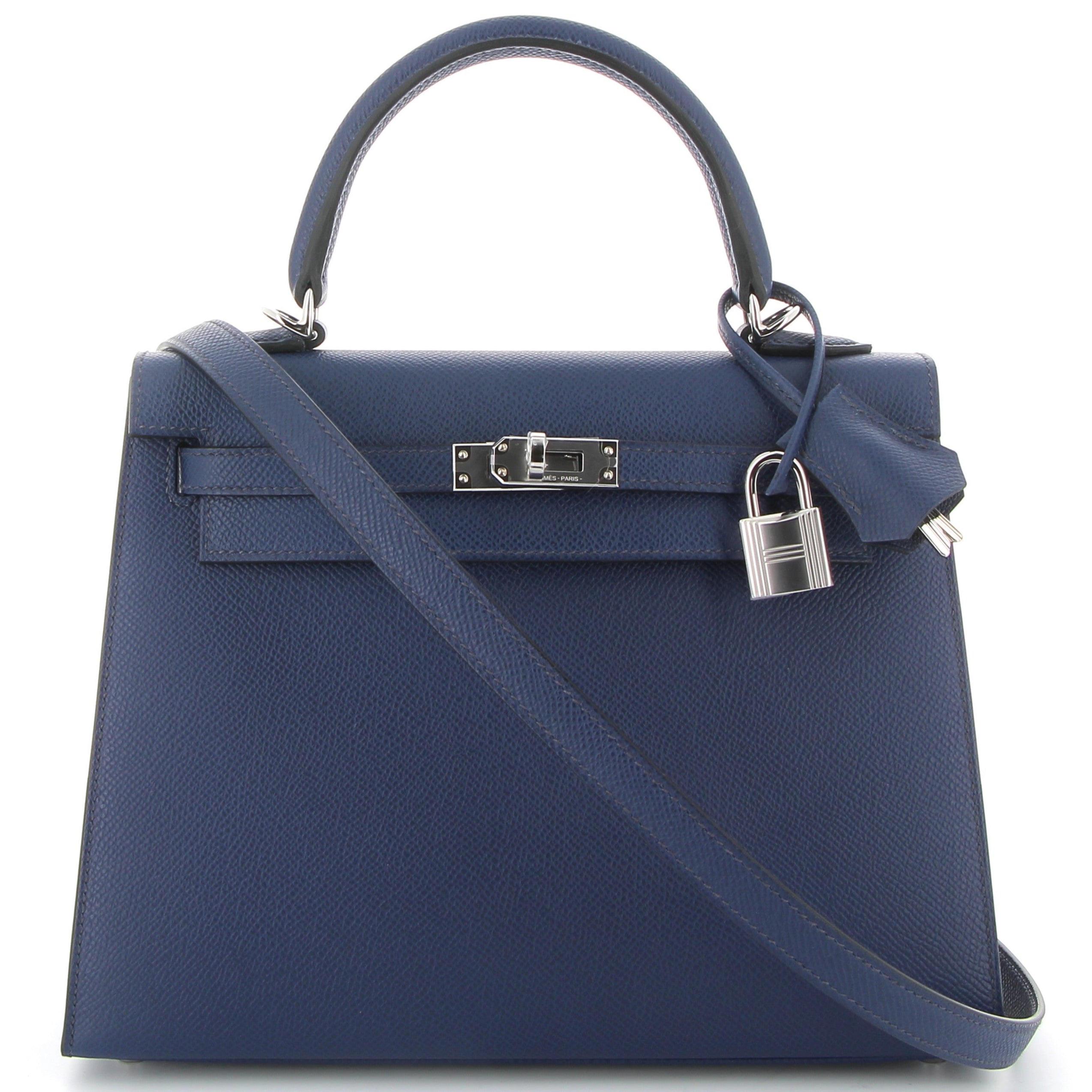 HERMÈS Kelly 25 Bleu Saphir Epsom leather Palladium hardware