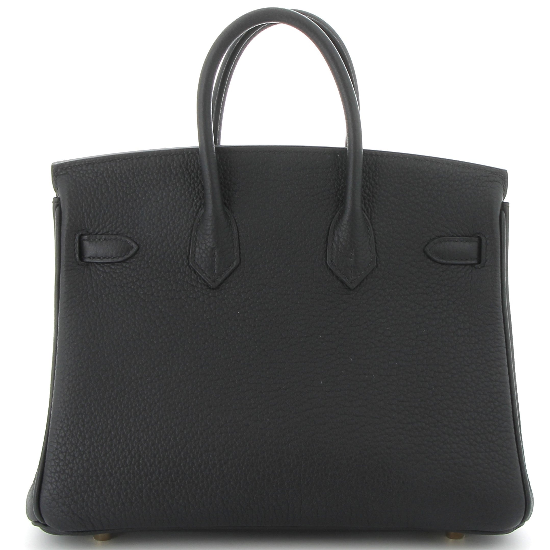 HERMES Birkin 25 Noir Togo Leather Yellow Gold Hardware