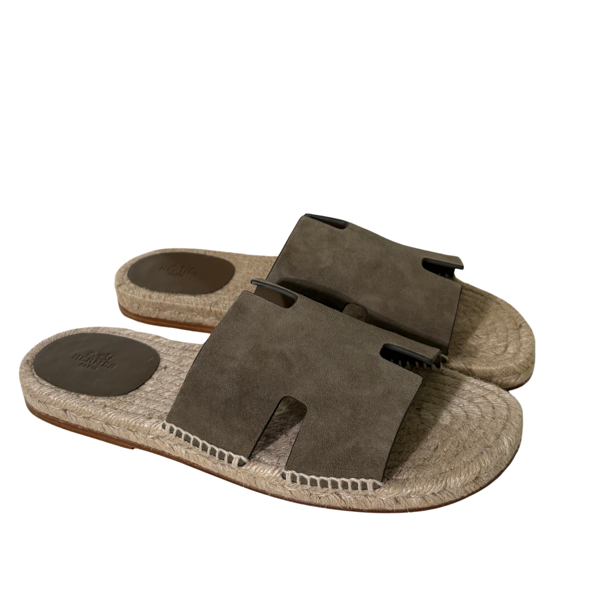 HERMES Antigua Espadrille Etoupe Suede