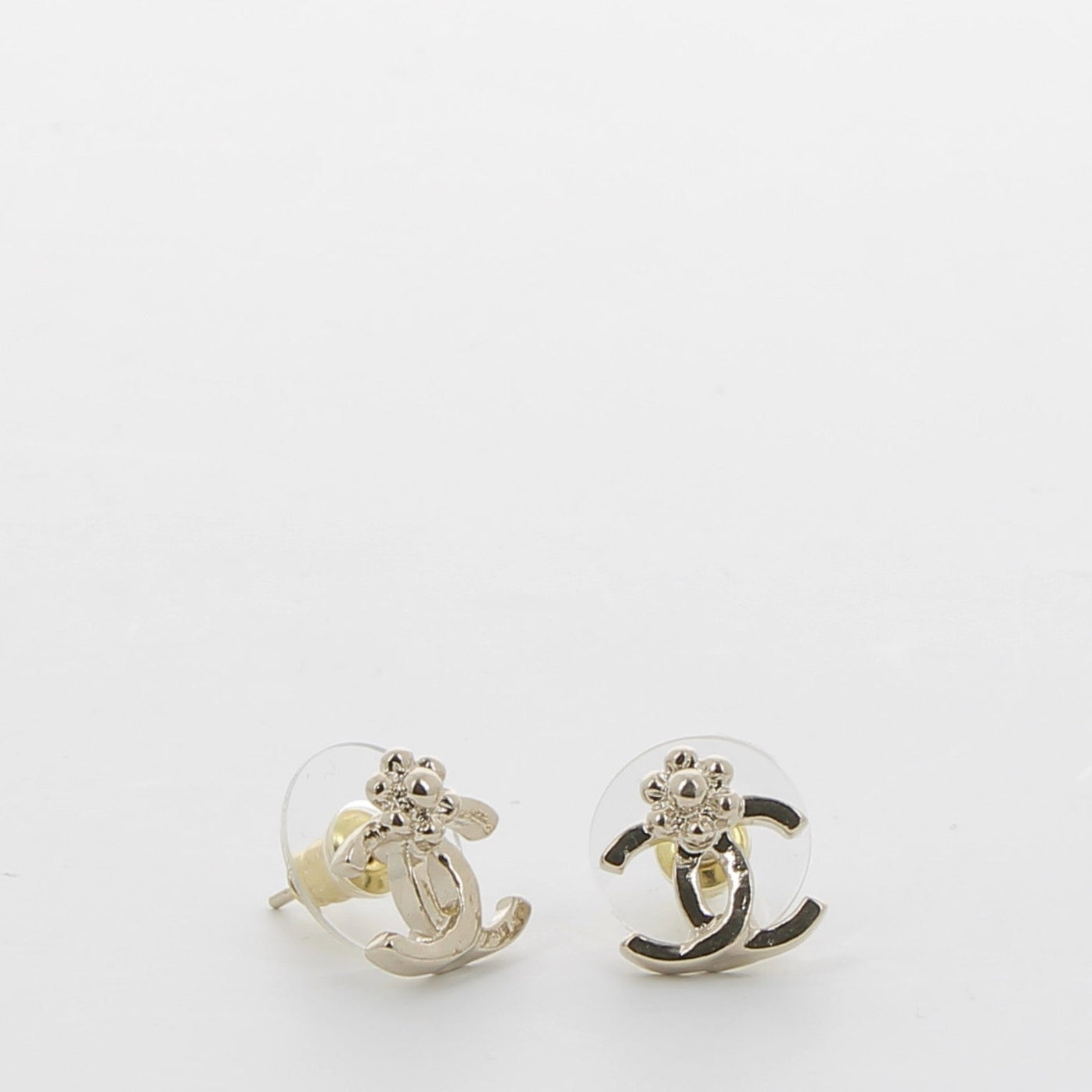 CHANEL Camellia Earrings Gold Plated