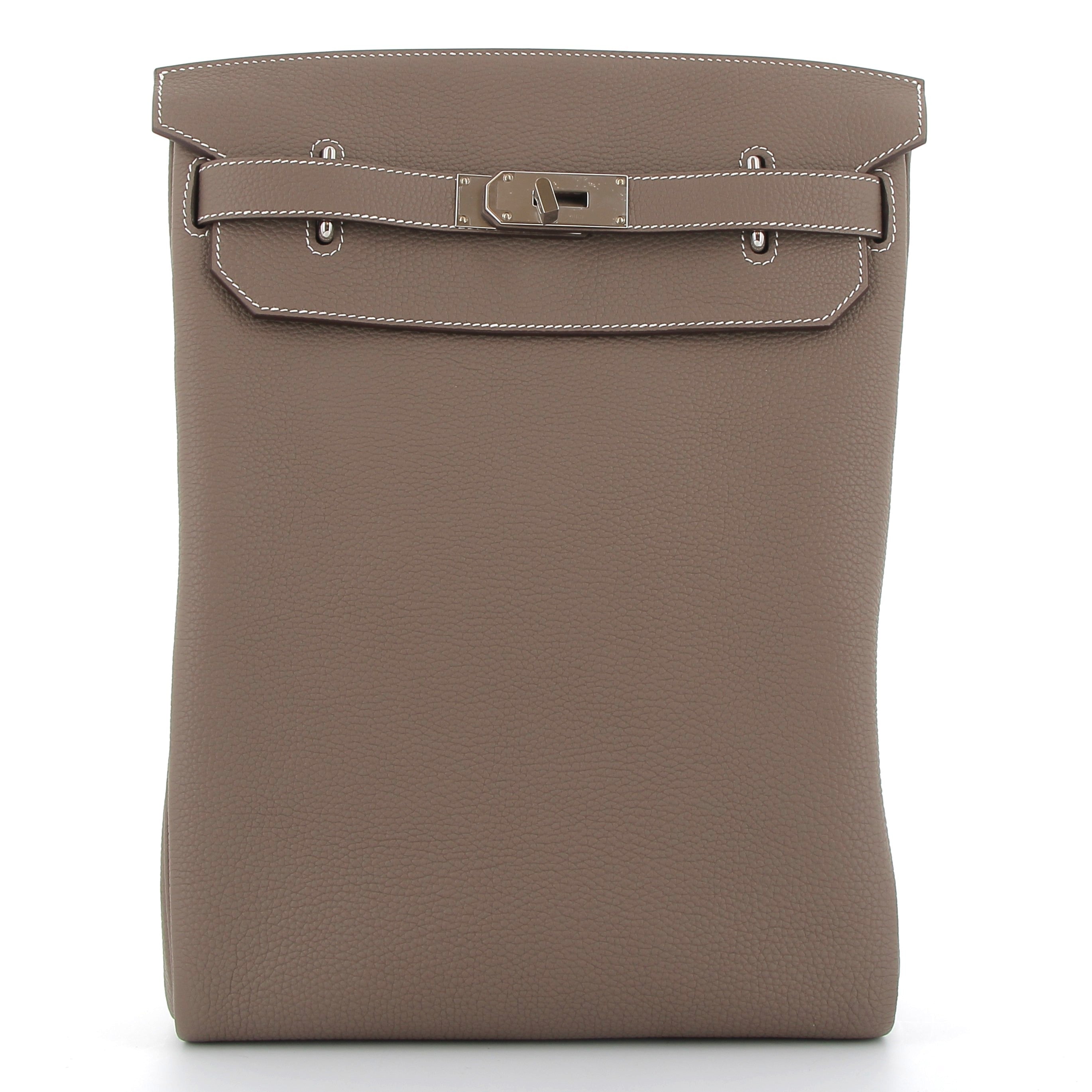 HERMES Hac à Dos Étoupe Togo leather Palladium hardware